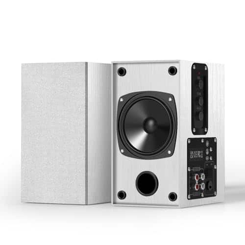 Pacoar Cade - Bookshelf Speakers 3.5-rca Input Turntable Record Player Inch Woofer Wall Mounted 30w X 2 Bookshelf Speakers - 3.5-rca - White