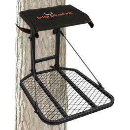 Big Game Treestands - Big Game Captain Steel Hang-On Treestand with 14" x 12" Flip-Back Seat - Black