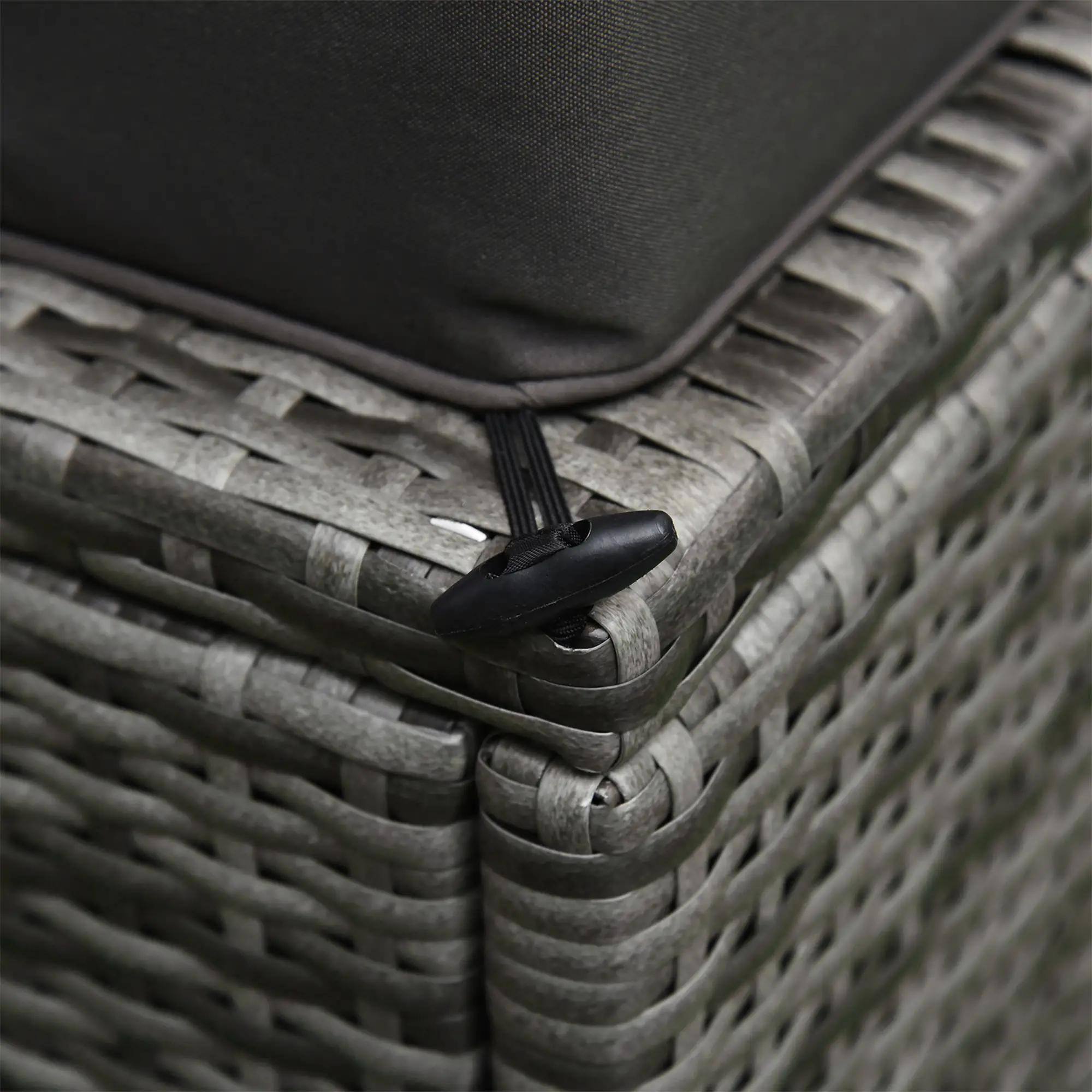 Alt View 5. Resenkos - Resenkos 6 Pieces Patio Furniture Set, PE Rattan, Mixed Gray, Charcoal - Mixed Gray, Charcoal.