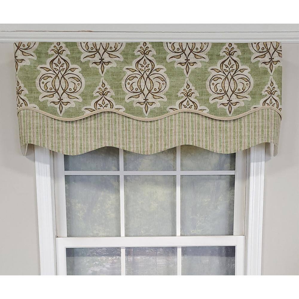 Angle. RLF Home - RLF Home Luxurious Modern Design Classic Jenna Glory Style Window Valance 50" x 16" Pear - Pear.