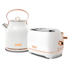 Haden - Heritage 2 Slice Wide Slot Toaster & Electric Water Kettle, Ivory & Copper - Ivory, Copper