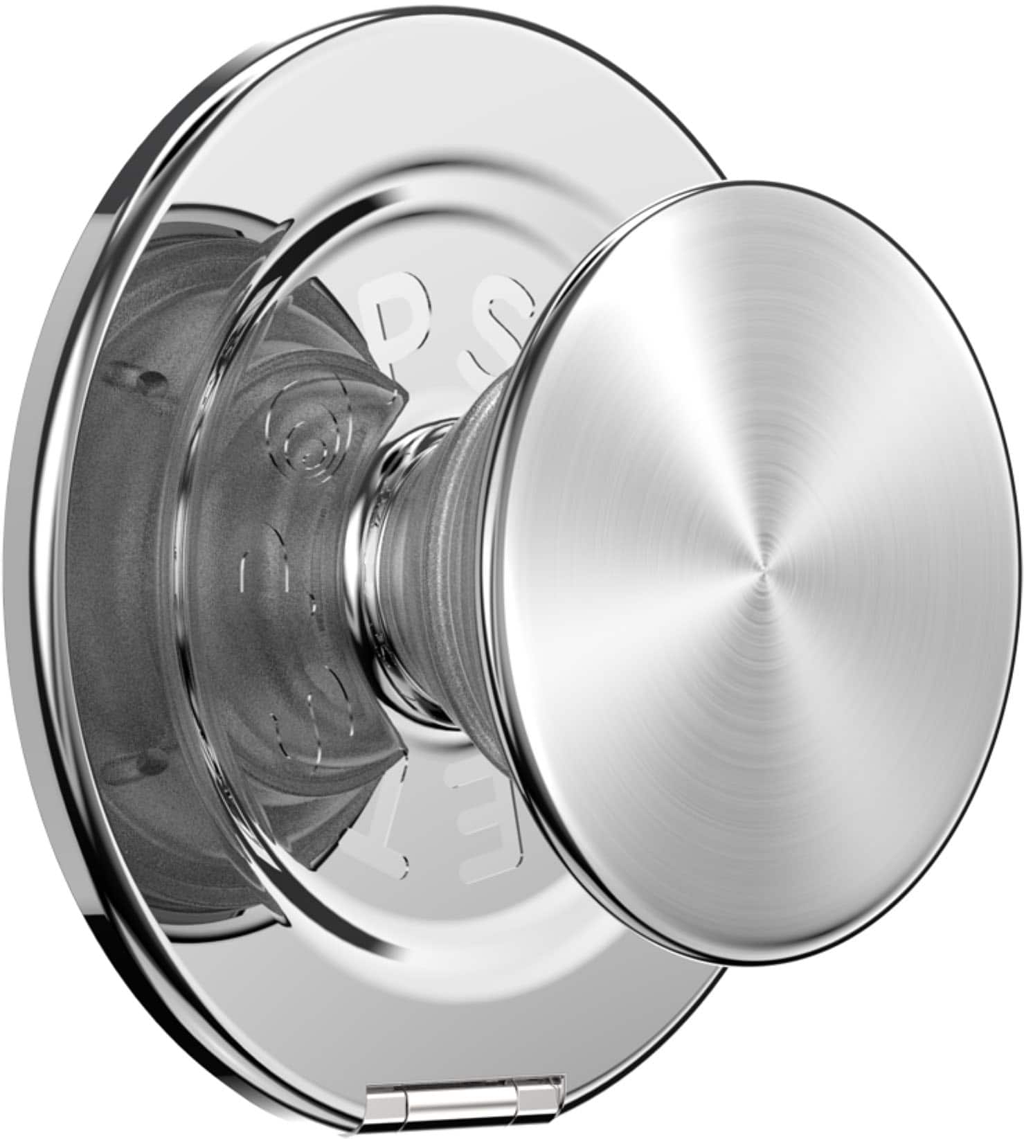 Angle. PopSockets - MagSafe Kick-Out Universal Magnetic Grip & Stand with Adapter Ring for Cell Phones - Alum-Radial Silver.