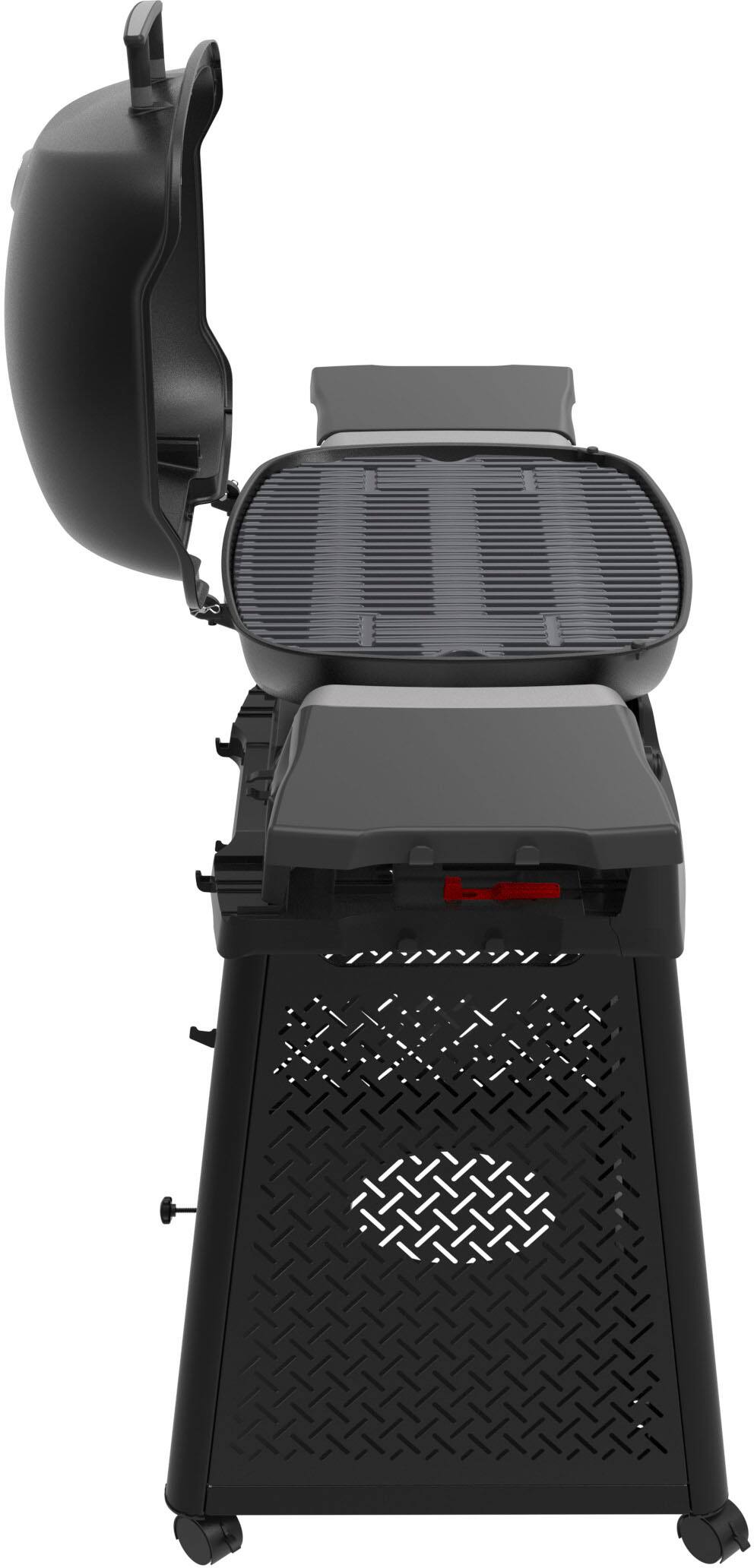 Left. Weber - Q 2800N+  liquid Propane Gas Grill With Stand - Mindnight Black.