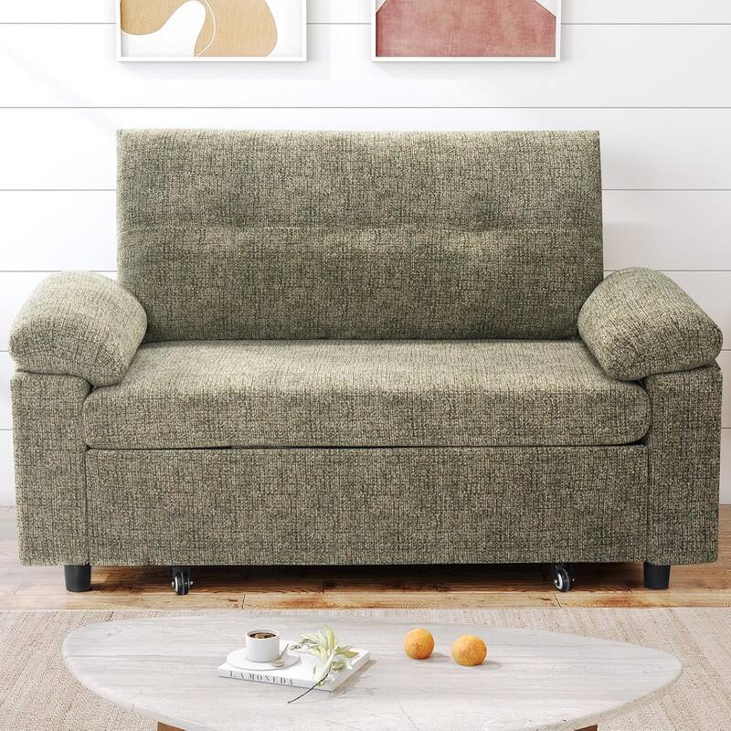 Alt View 1. Dyonery - Dyonery 3-in-1 Convertible Sofa Bed, Pull Out Sleeper Sofa with USB Charging Station & Adjustable Backrest,Green - Green.