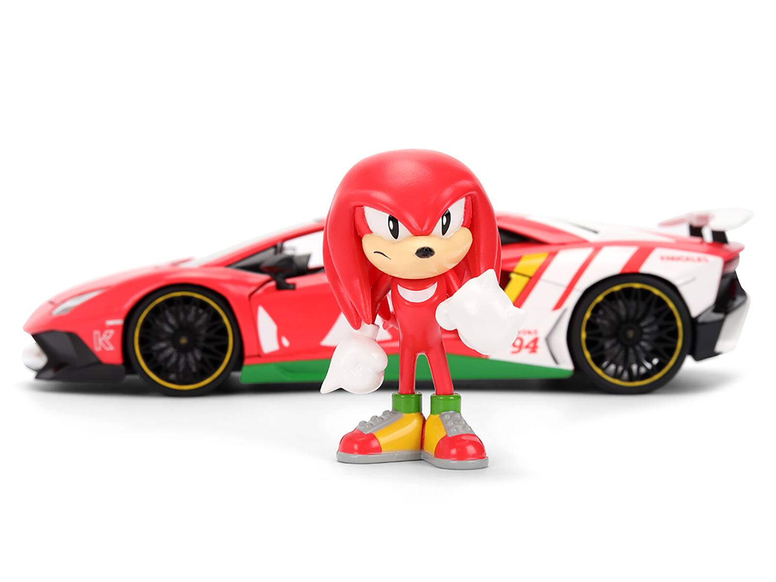 Alt View 7. Jada - Lamborghini Aventador SV Red with Graphics & Figure "Sonic The Hedgehog" Franchise "Hollywood Rides" 1/24 Model by Jada - Multicolor.
