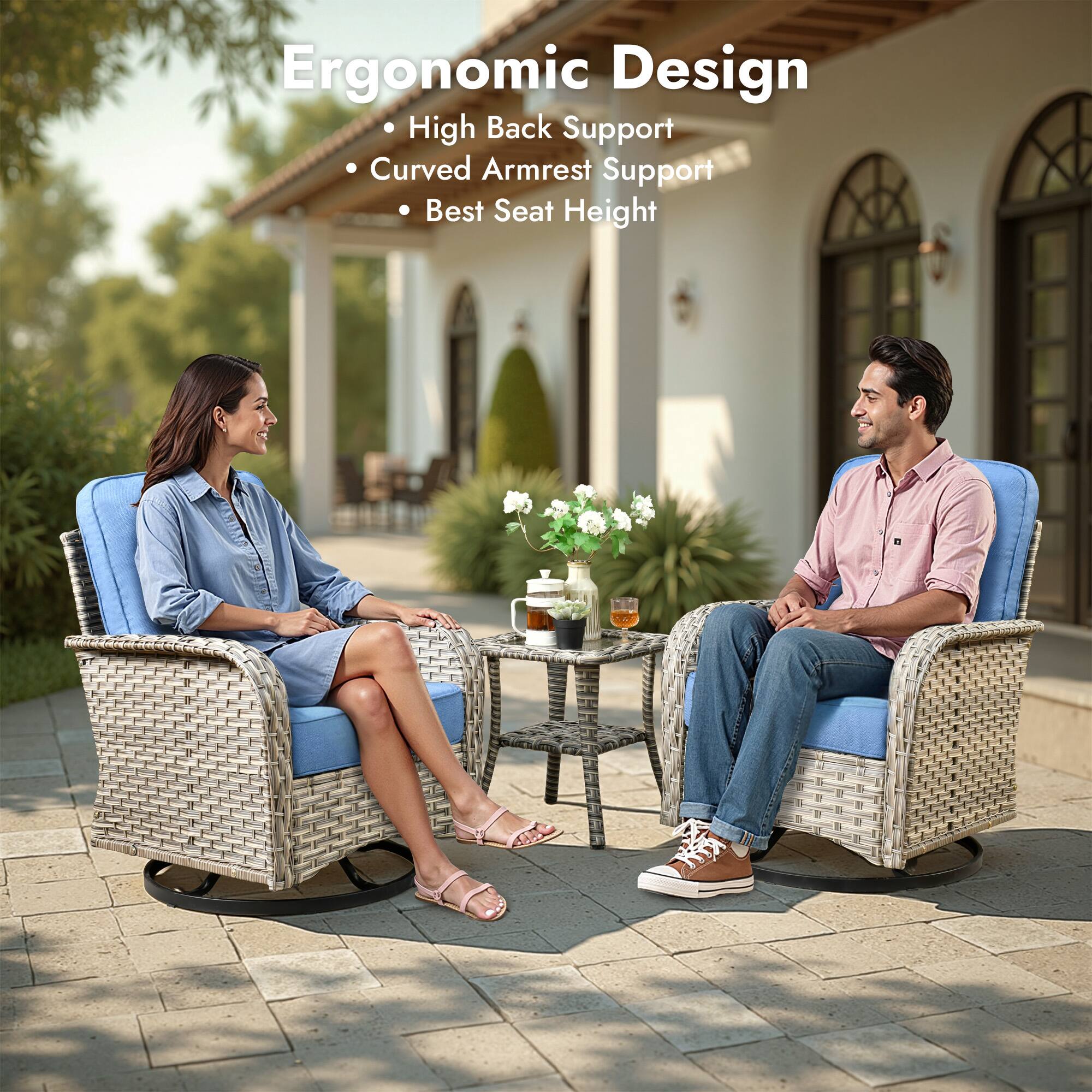 Ergonomic Design  
- High Back Support  
- Curved Armrest Support  
- Best Seat Height