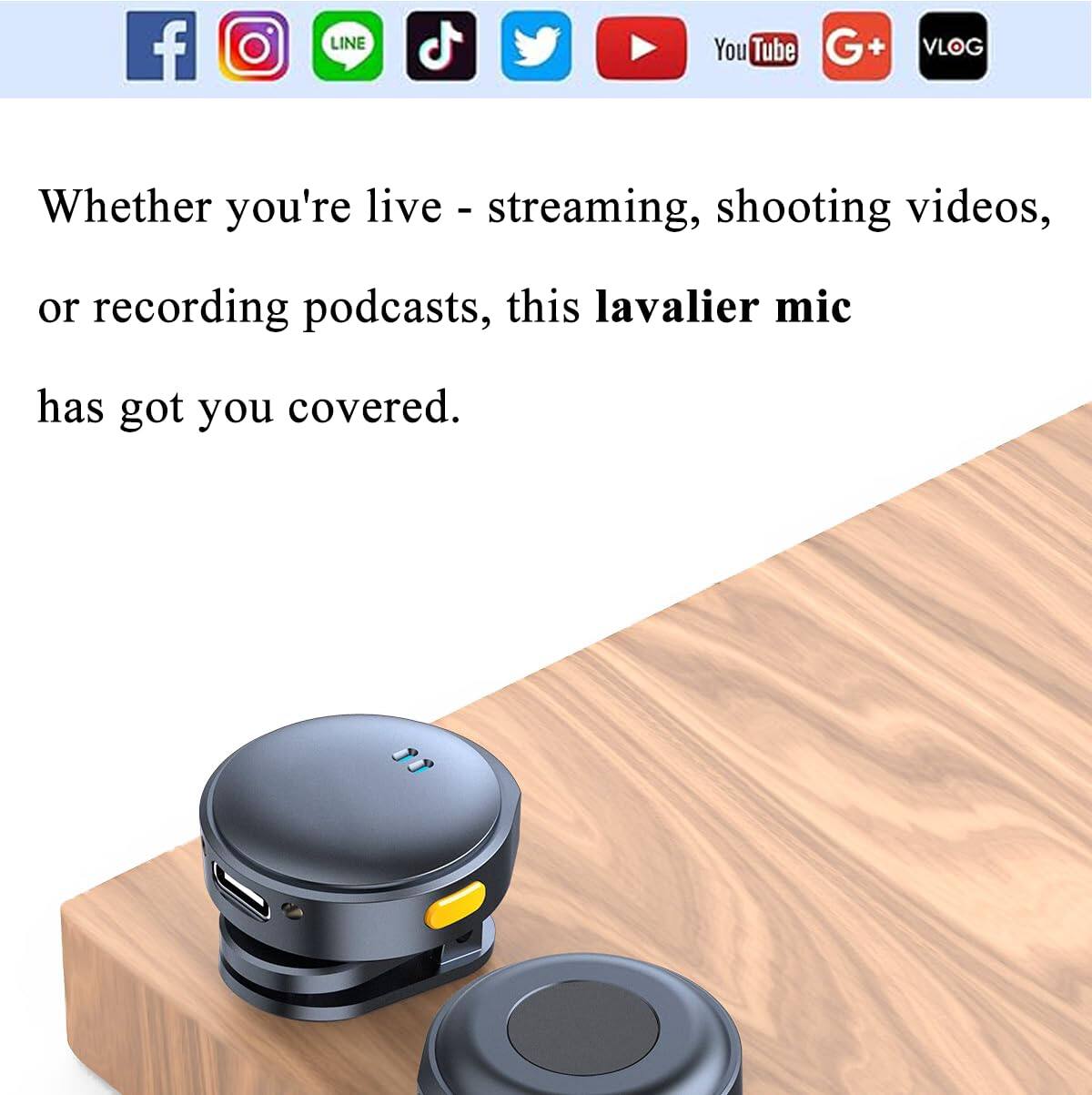Whether you're live-streaming, shooting videos, or recording podcasts, this lavalier mic has got you covered.