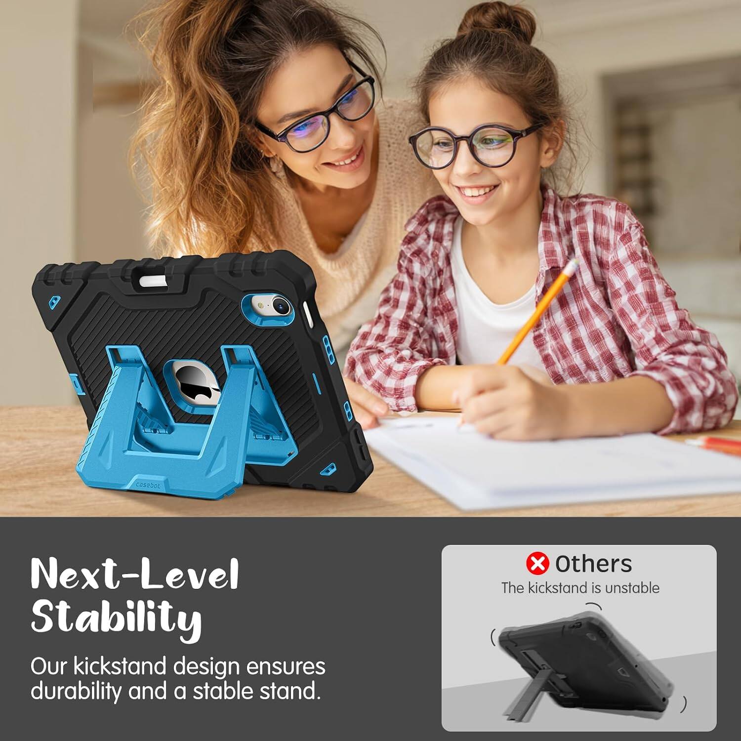 Next-Level Stability  
Our kickstand design ensures durability and a stable stand.  

Others  
The kickstand is unstable