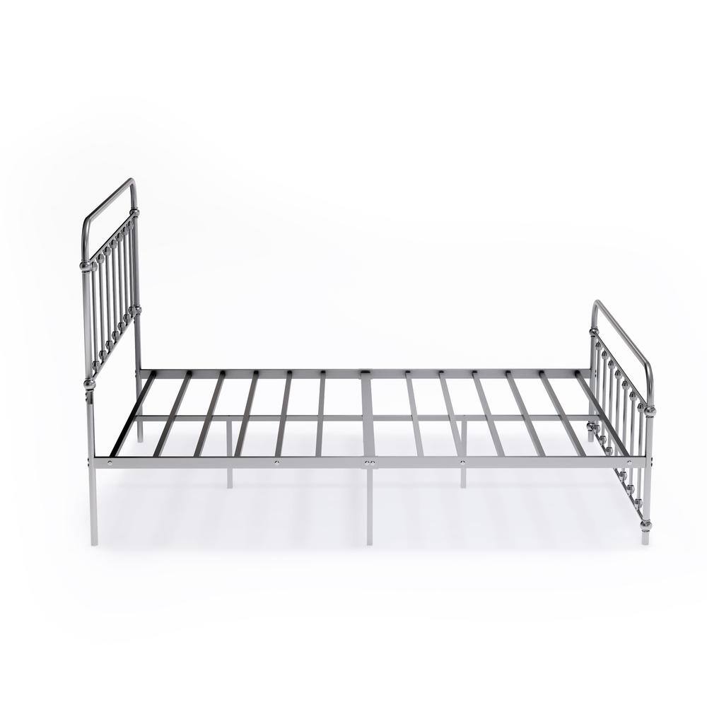 Left. East West Furniture - Garland Full Bed Frame with 6 Metal Legs - Magnificent Bed Frame in Powder Coating Silver Color - Silver.