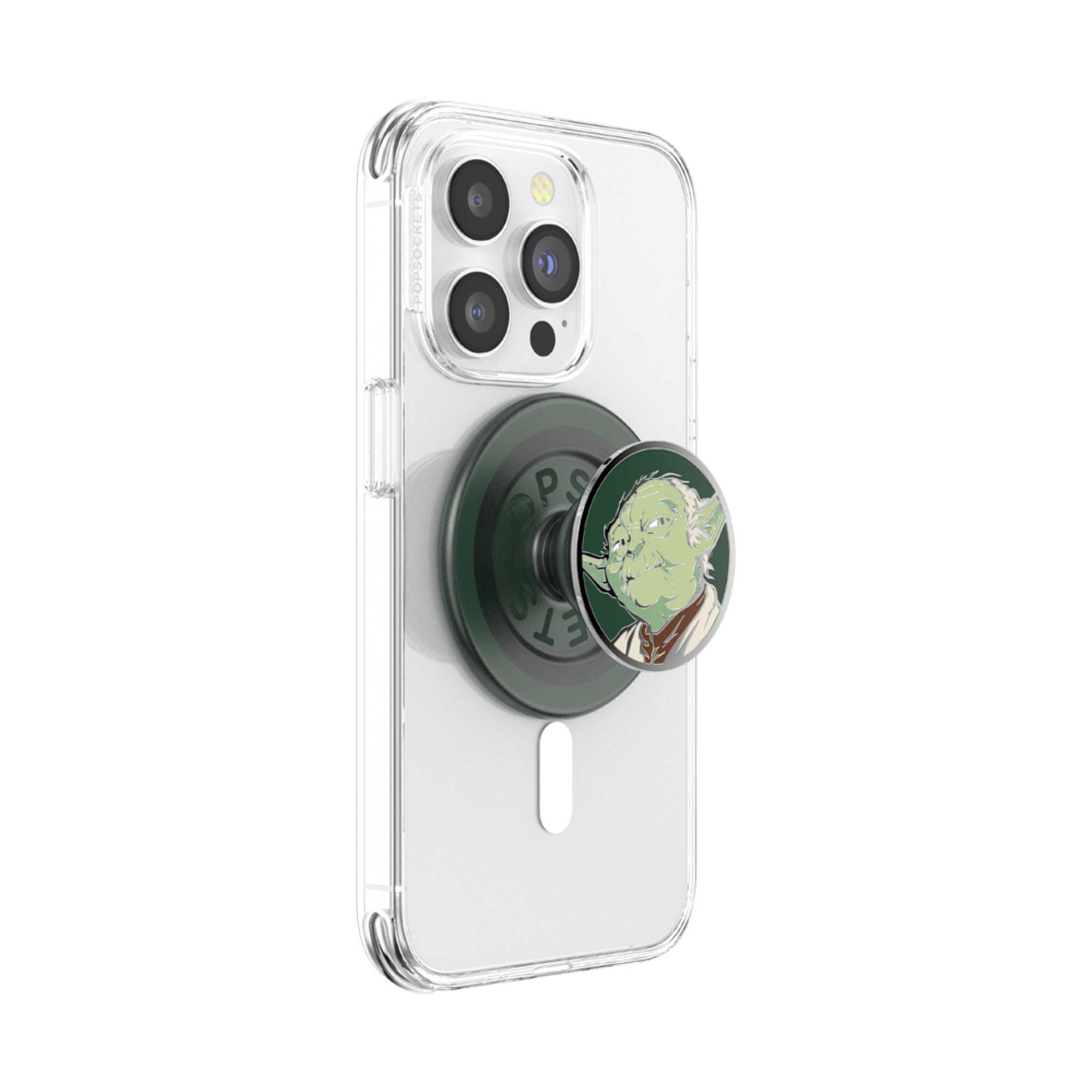 Alt View 2. PopSockets - MagSafe PopGrip Universal Magnetic Grip & Stand with Adapter Ring for Cell Phones - Star Wars -Yoda Enamel.