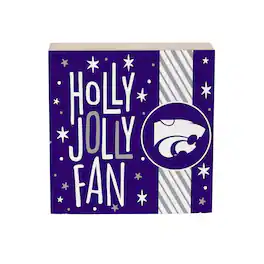 Evergreen Enterprises - Kansas State Wildcats 6" Holiday Wood Plock Shelf Sign - Multicolor