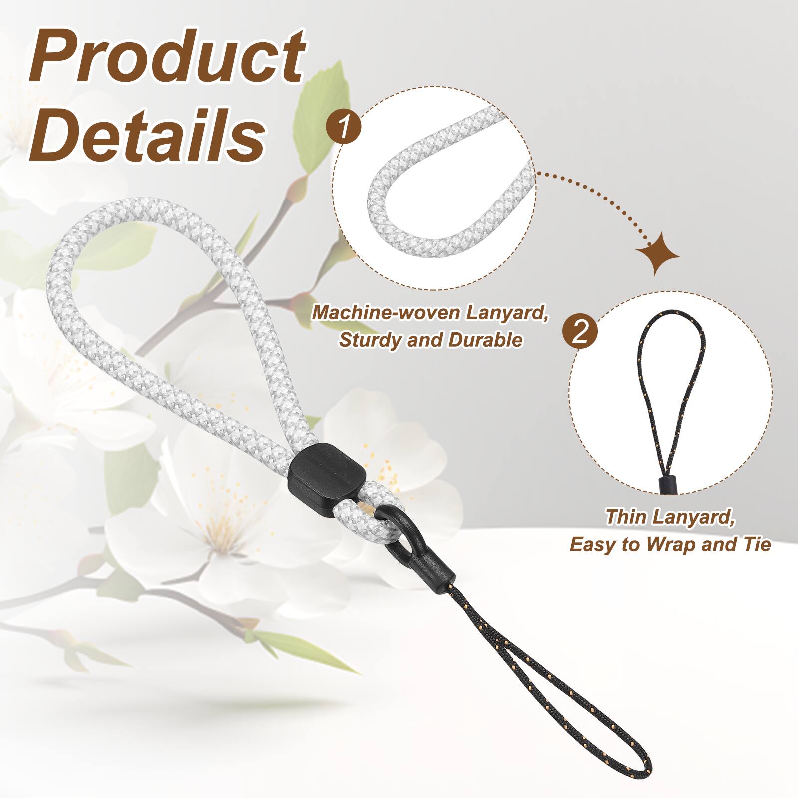 Product Details

1. Machine-woven Lanyard, Sturdy and Durable
2. Thin Lanyard, Easy to Wrap and Tie