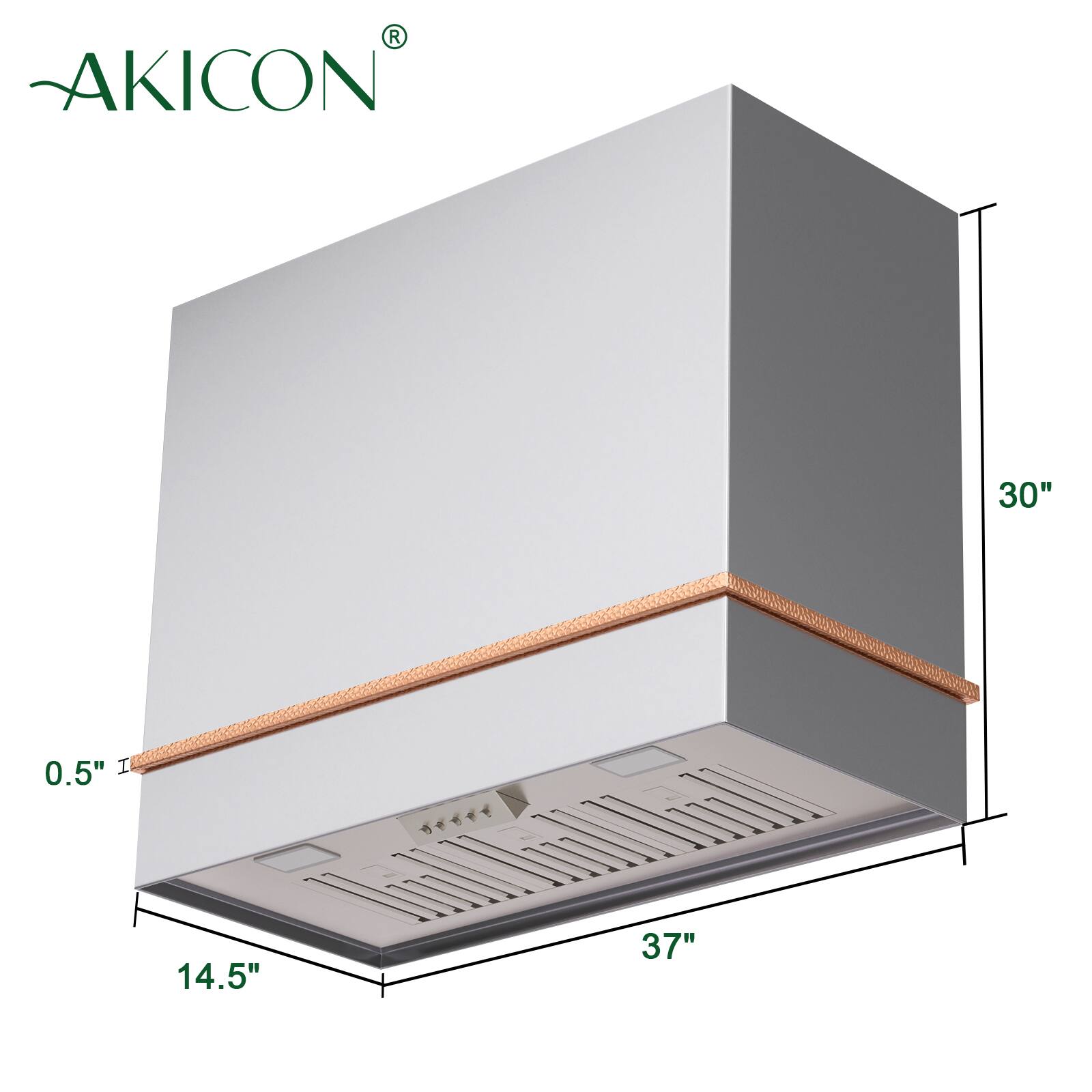 AKICON  
30" x 14.5" x 37"  
0.5" I