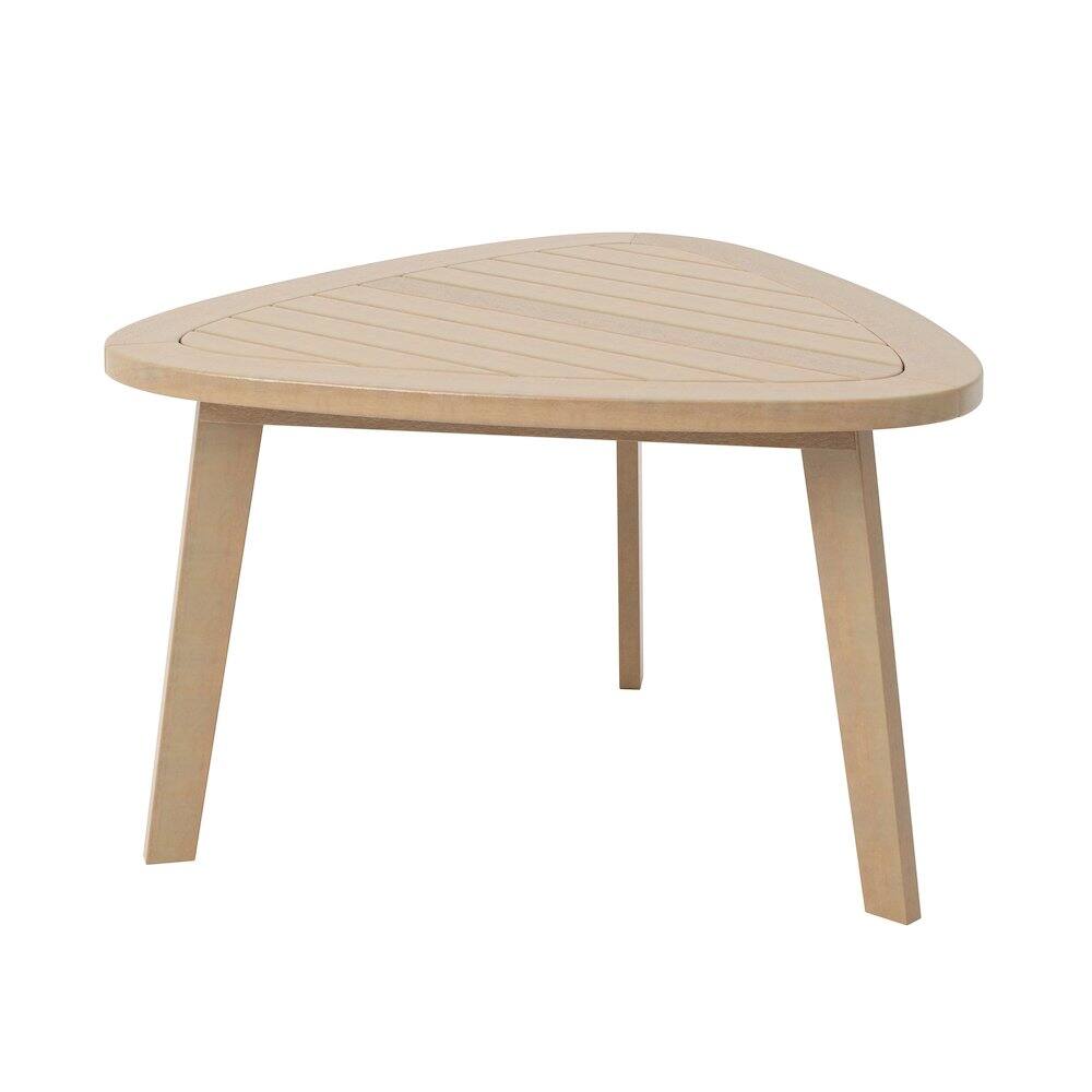 Front. New Classic Furniture - Radius Wood Patio End Table in Natural - Beige.