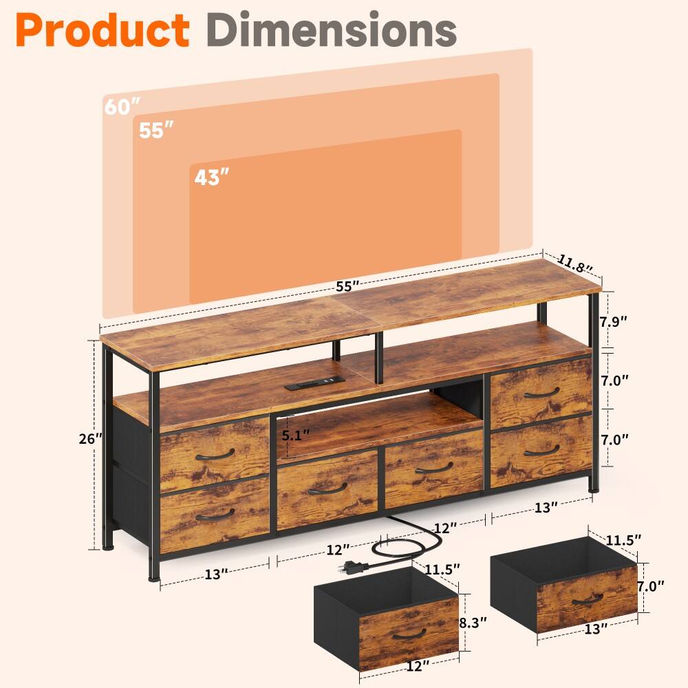 Product Dimensions
60" x 55" x 43"
55" x 11.8" x 7.9"
26" x 5.1" x 7.0"
13" x 12" x 11.5"
11.5" x 7.0" x 8.3"