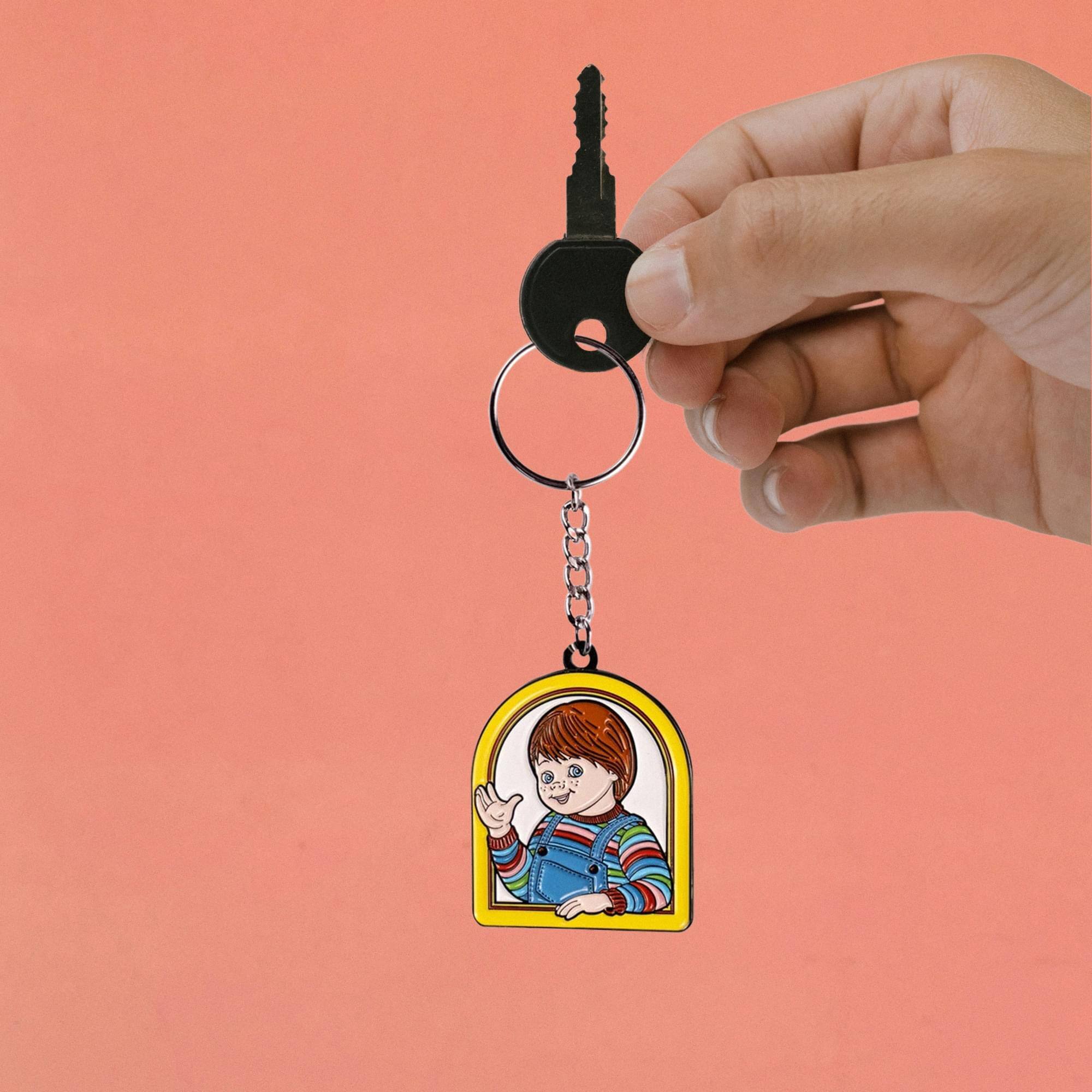 Alt View 10. Trick or Treat Studios - Child's Play 2 Good Guy Doll Enamel Keychain - Yellow.