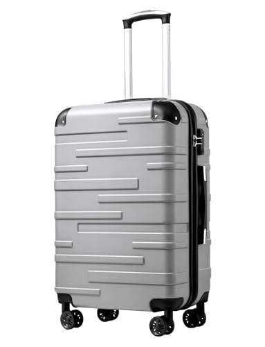 Front. Vulpecula Spade - Luggage Suitcase Carry-on Hardside Travel Luggage TSA Lock Spinner Telescopic Handle - sliver.