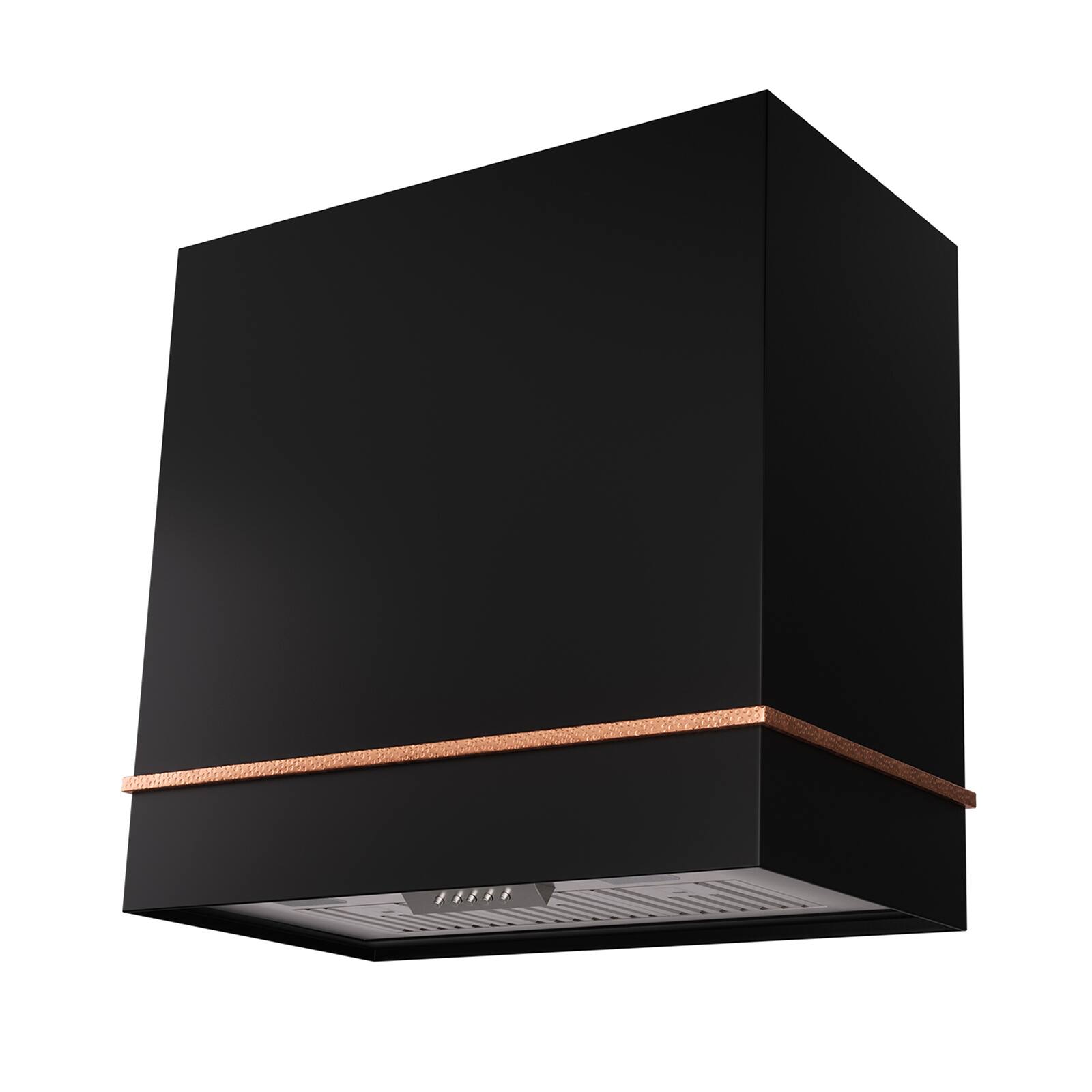 Front. Akicon - Akicon 30 in. 600 CFM Ducted Wall Mount Range Hood with LED Lights and Charcoal Filter, in Black with Copper - Black with Copper.