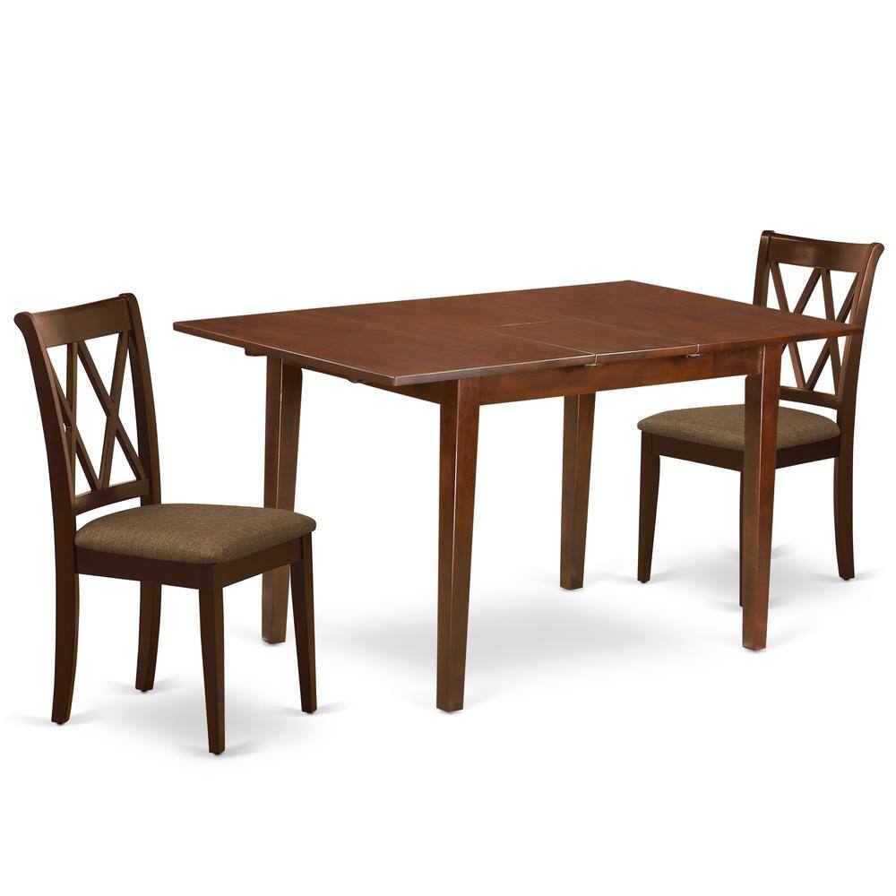 Back. East West Furniture - Dining Room Set Mahogany - Brown.