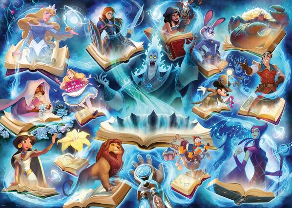 Front. Ravensburger - Ravensburger Disney Lorcana - Glimmers of The Realm: Sapphire 1000 Piece Jigsaw Puzzle | Premium Quality Made in Europe.