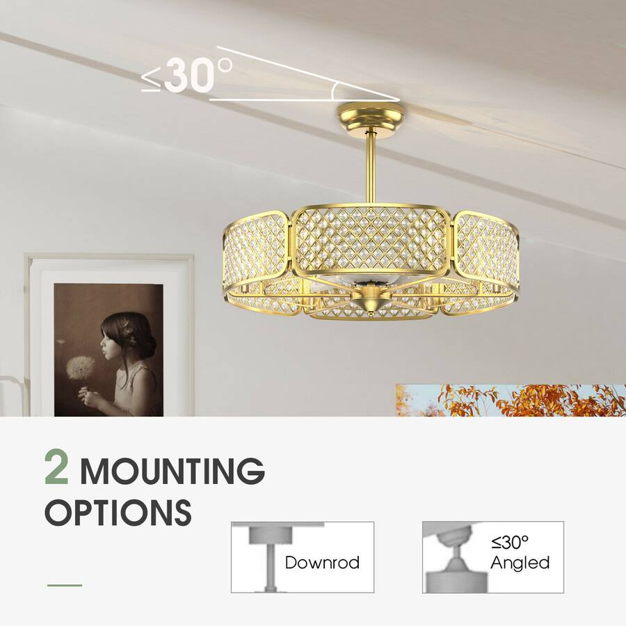 Ceiling Fan Base Gymax 30'' Caged Ceiling Fan With Light Crystal Lampshade 6 Light Bases ...