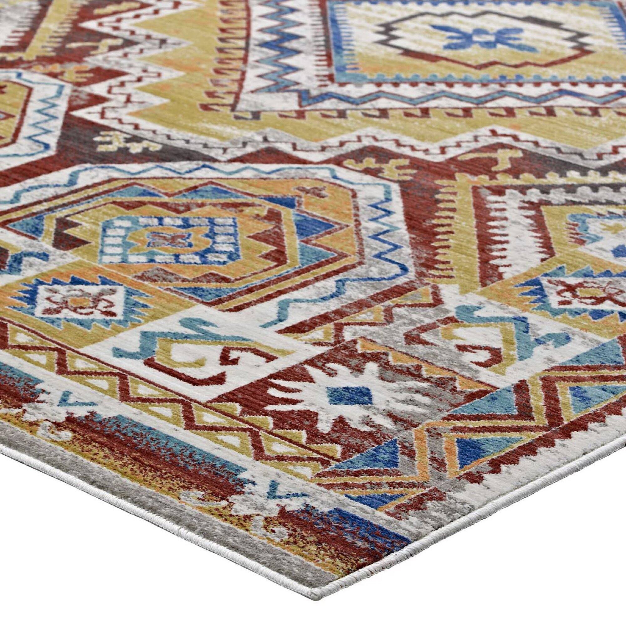 Alt View 2. Modway - Florita Distressed Southwestern Aztec Area Rug - Multicolored.