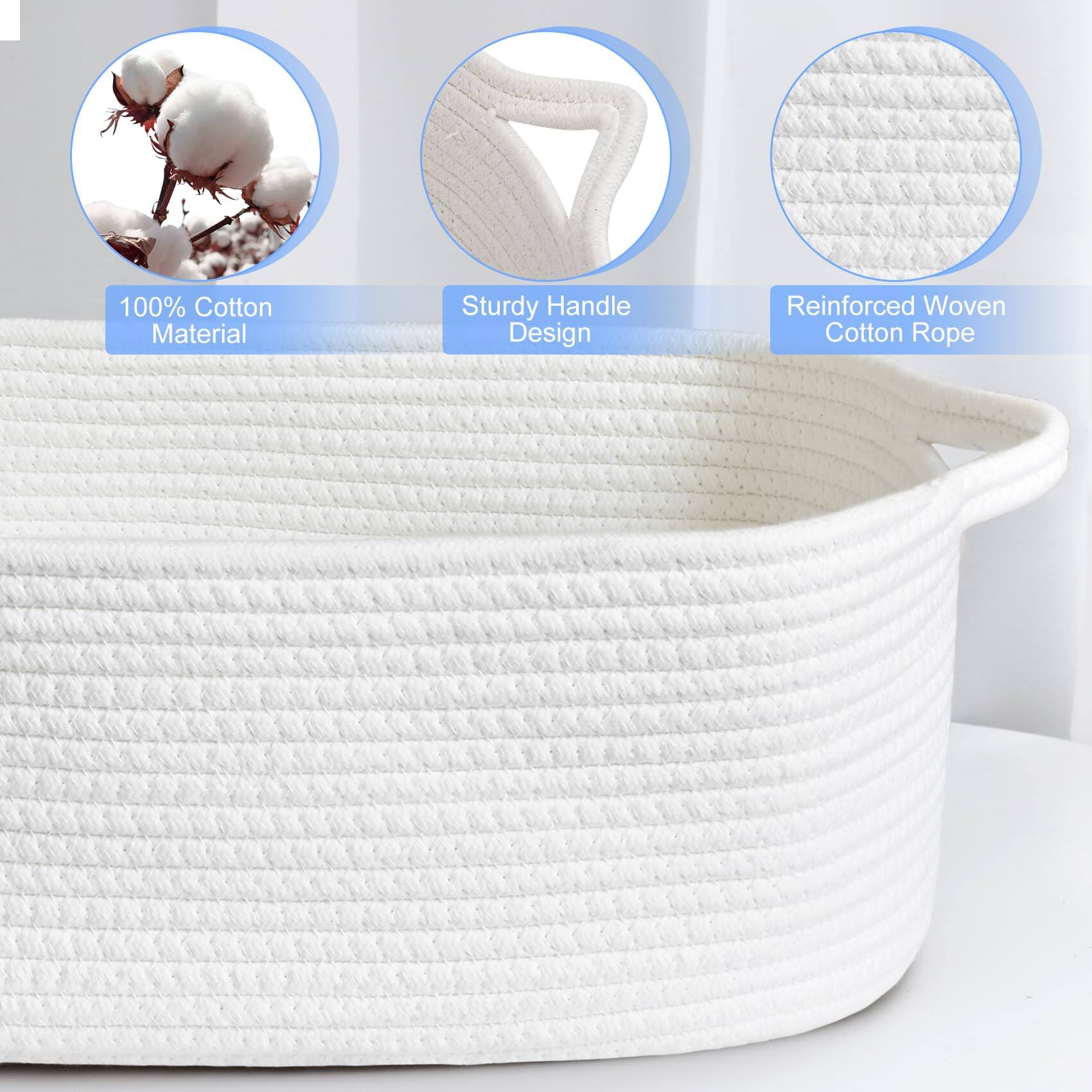 100% Cotton Material  
Sturdy Handle Design  
Reinforced Woven Cotton Rope