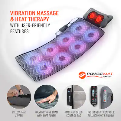 Full Body Massage Mat with Detachable Massage Pillow, 9 Intensity Levels, 9 Massage Modes Full Body Massage Mat with Detachable Massage Pillow, 9 Intensity Levels, 9 Massage Modes