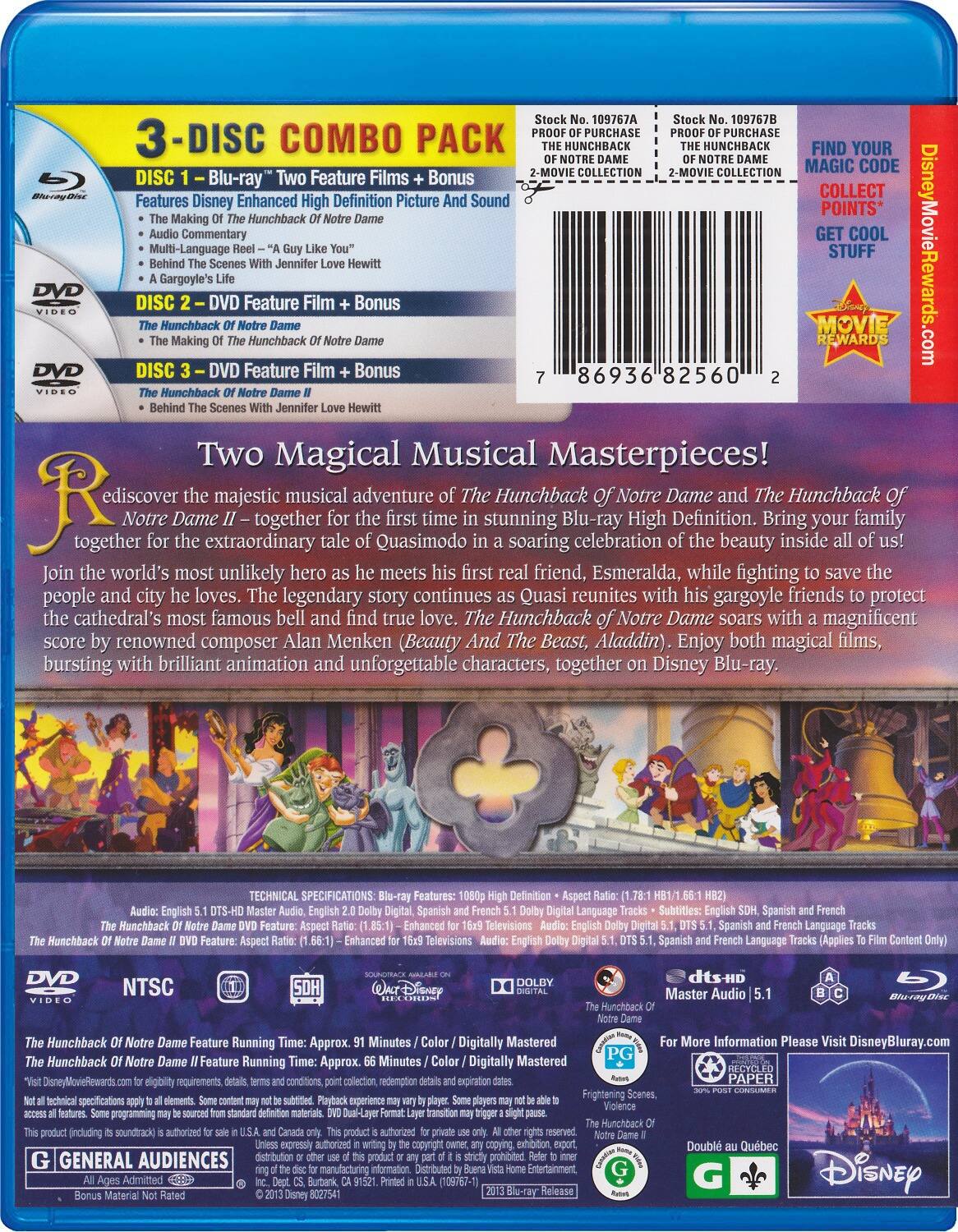 Alt View 1. The Hunchback of Notre Dame 2-Movie Collection   - BLU-RAY.