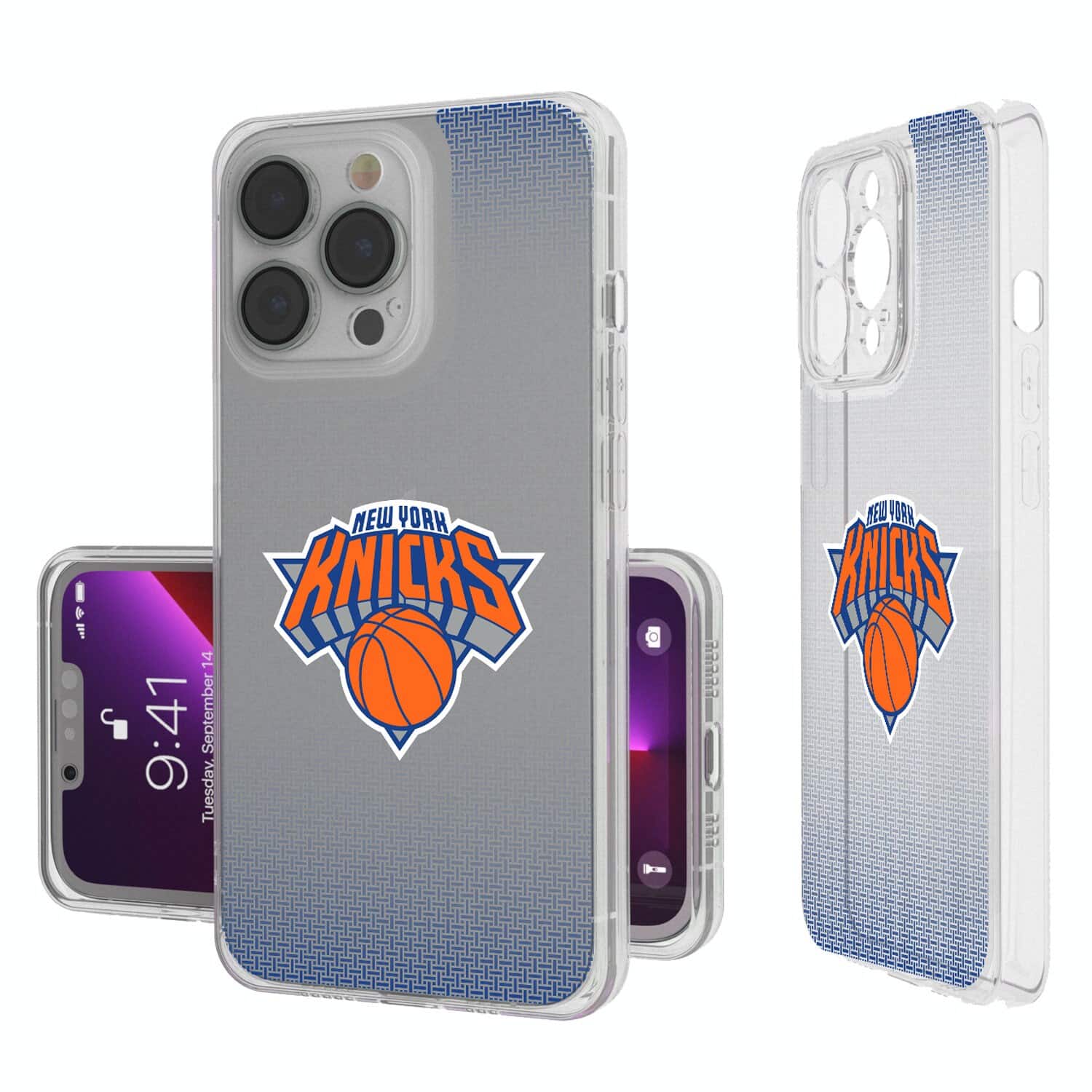 Photos - Case Keyscaper - NBA - New York Knicks Linen Logo iPhone Clear  - 14 - Multicolor 201332412