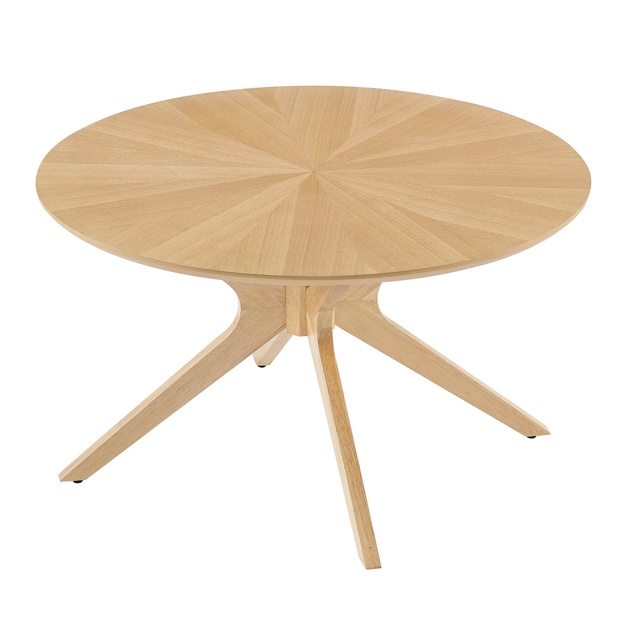 Alt View 2. Modway - Crossroads Round Wood Coffee Table by Modway - Oak.
