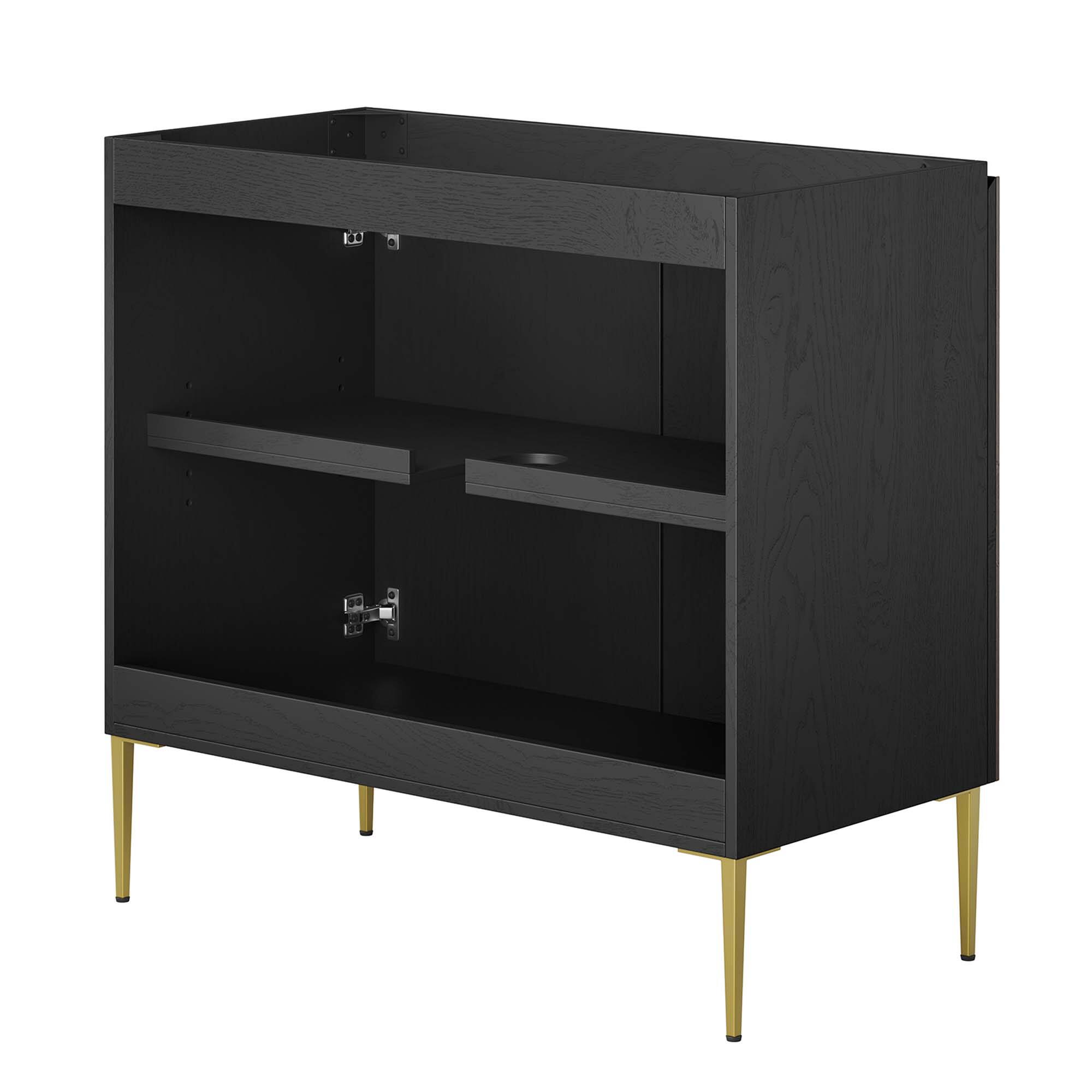 Alt View 2. Modway - Alchemist Bathroom Cabinet Basin Not Included by Modway - Black Gold.