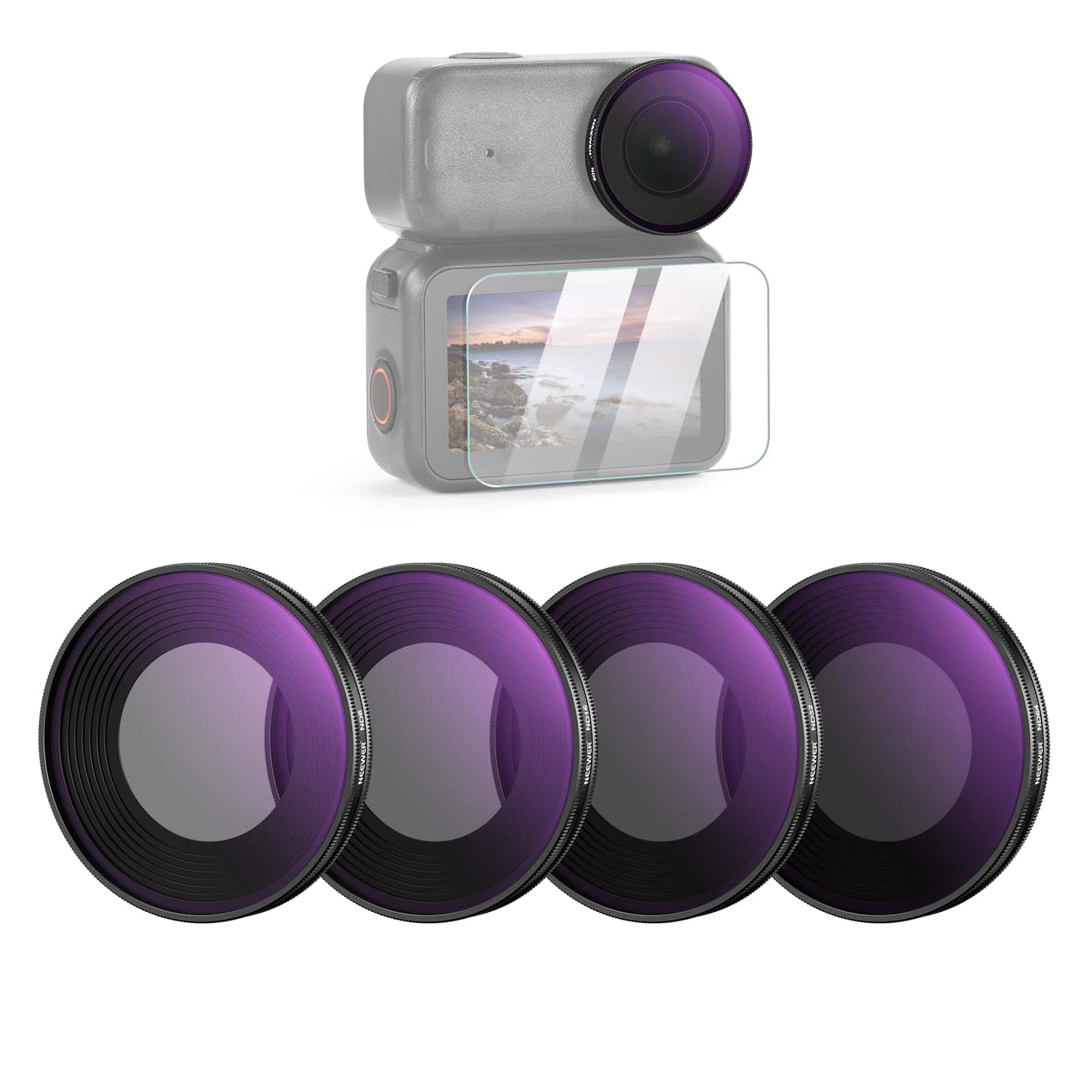 Neewer - DJI Osmo Action 4-Pack ND Filter Set (8/16/32/64)