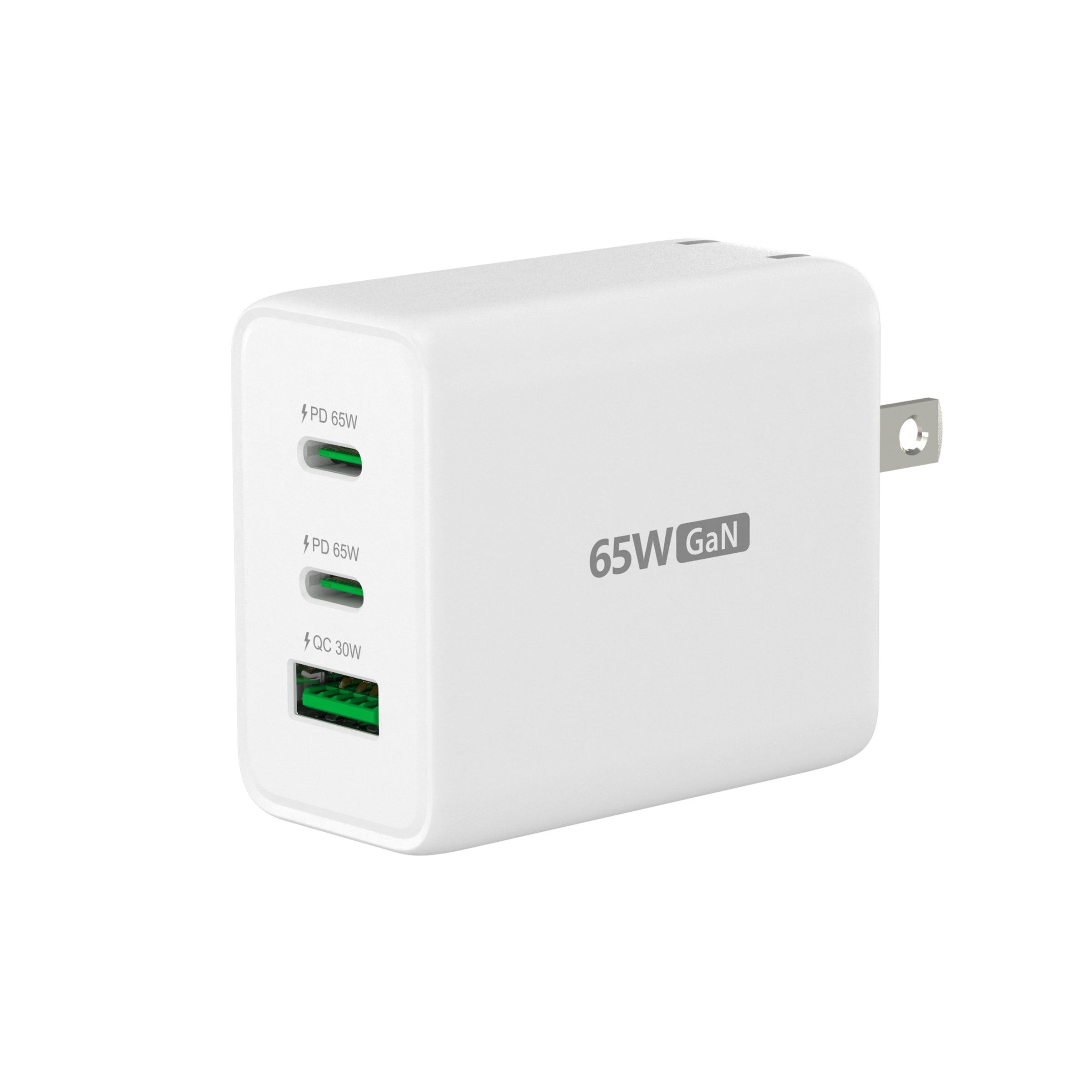 1 PD 65W  
2 PD 65W  
65W GaN  
QC 30W