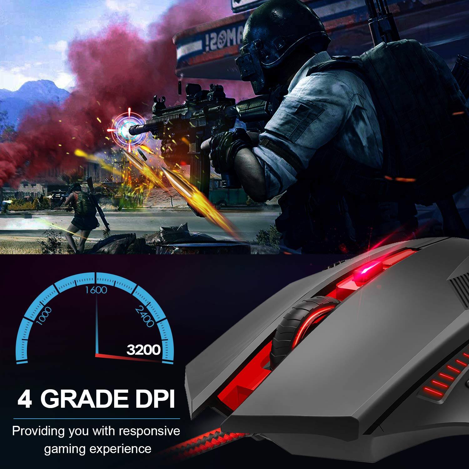 4 GRADE DPI  
Providing you with responsive gaming experience