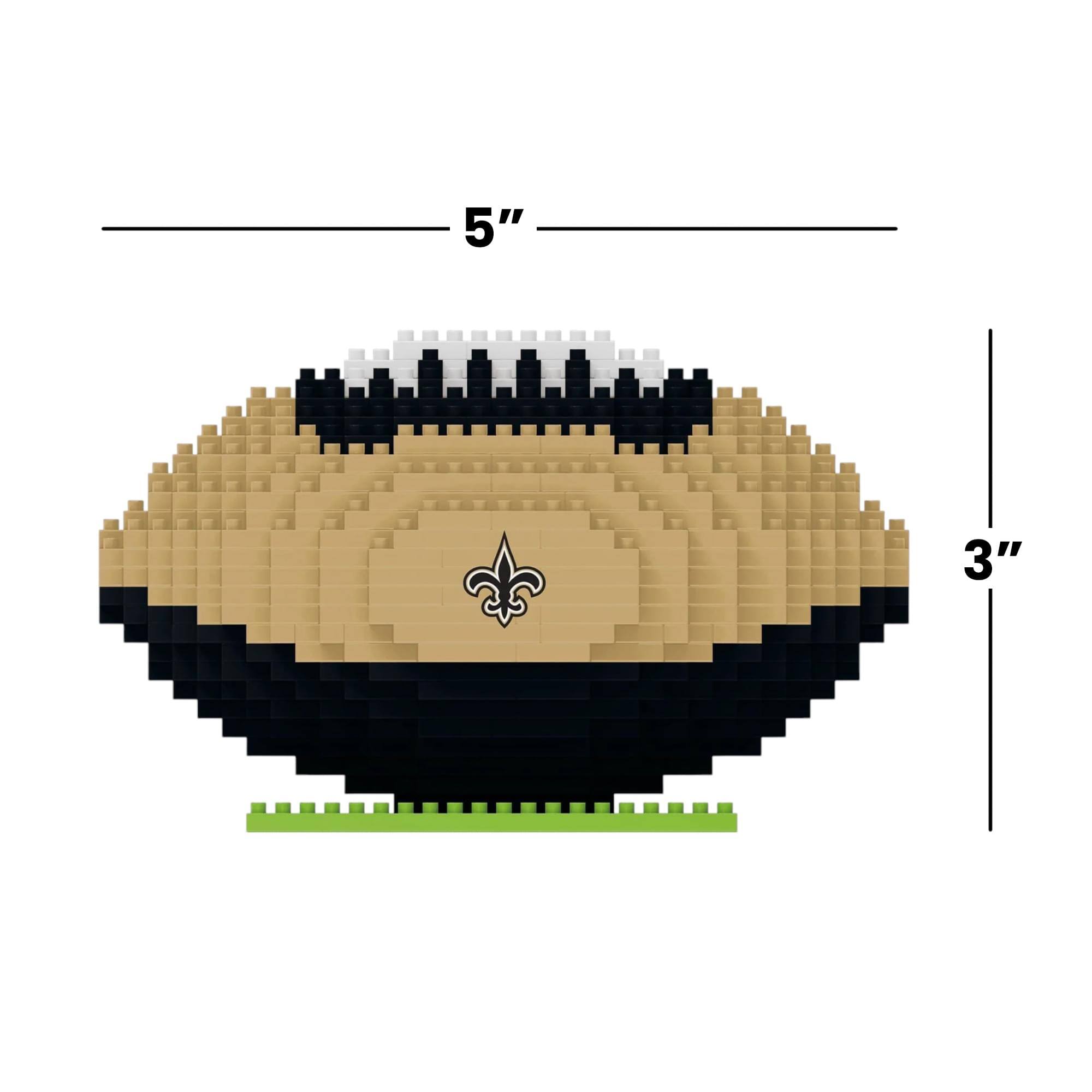 Alt View 4. Forever Collectibles - New Orleans Saints NFL BRXLZ Football 704-Piece Building Block Set - Beige.