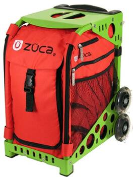 Zuca - Sport Chilli Insert Bag (Red) & Frame with Flashing Wheels - Green