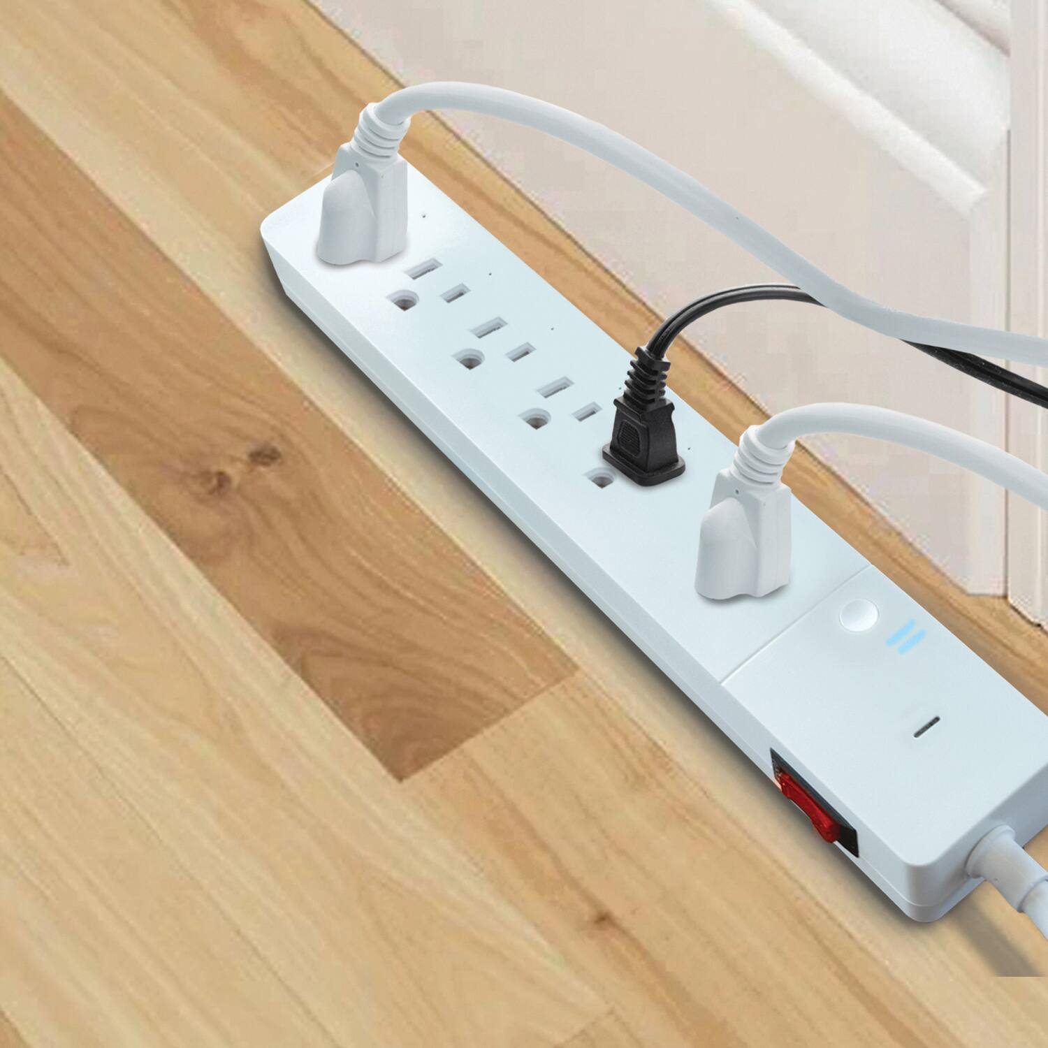 Alt View 2. Energizer - Energizer Connect Eis3-1004-wht Smart Wi-fi 6-outlet Surge Protector, 6-ft. Cord Length - White.