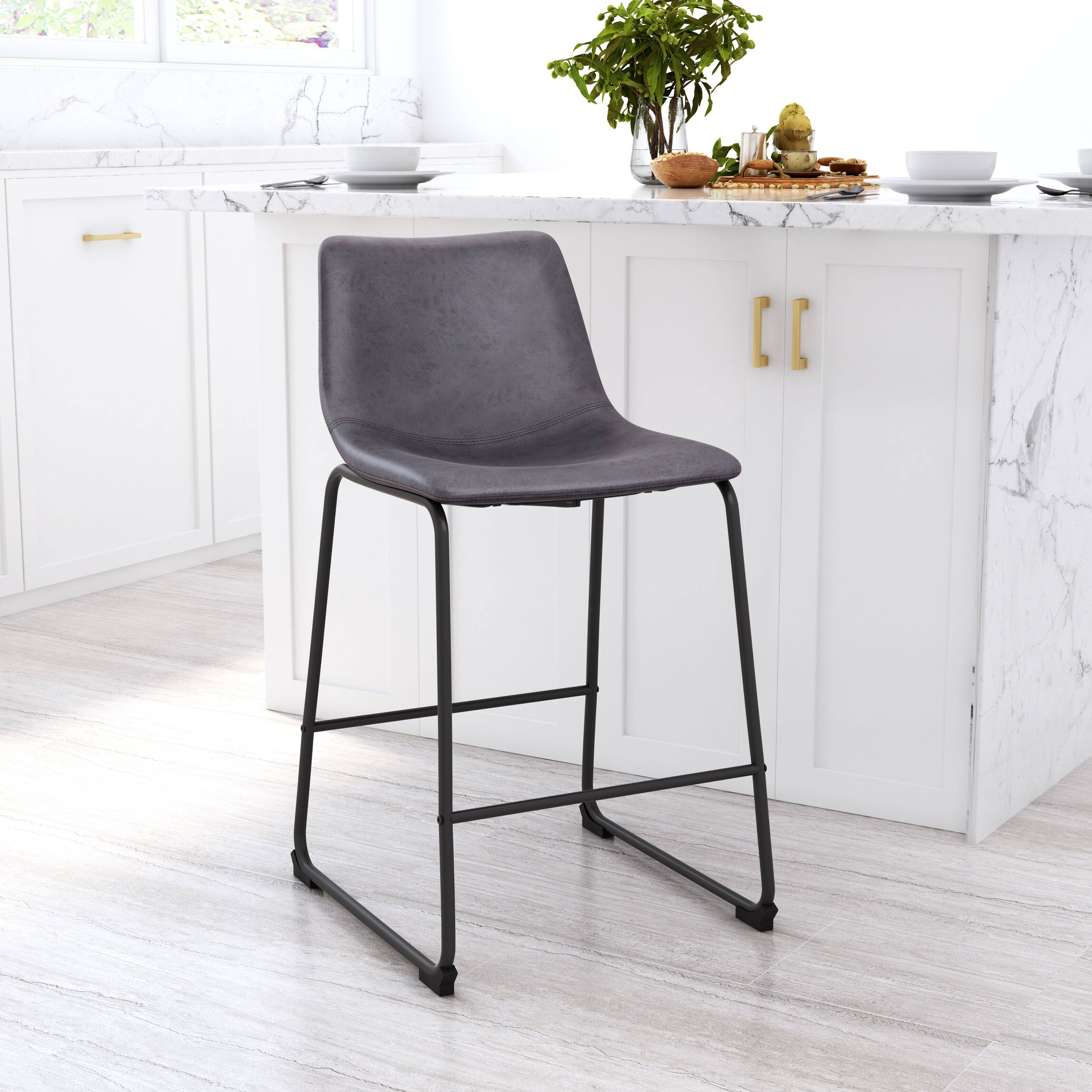 Angle. Hivvago - Smart Counter Stool (Set of 2) Charcoal - Charcoal.