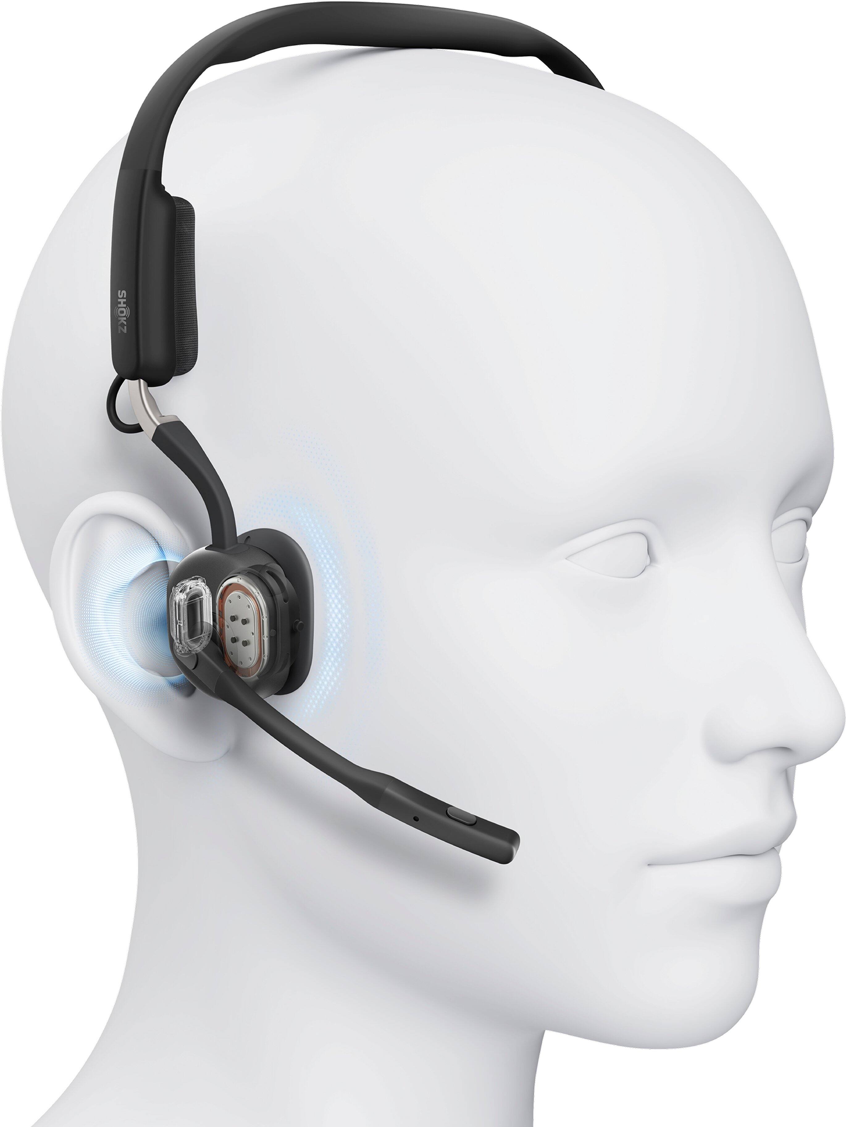 Alt View 4. Shokz - Shokz OpenMeet, Wireless Bone Conduction Headset - Black.
