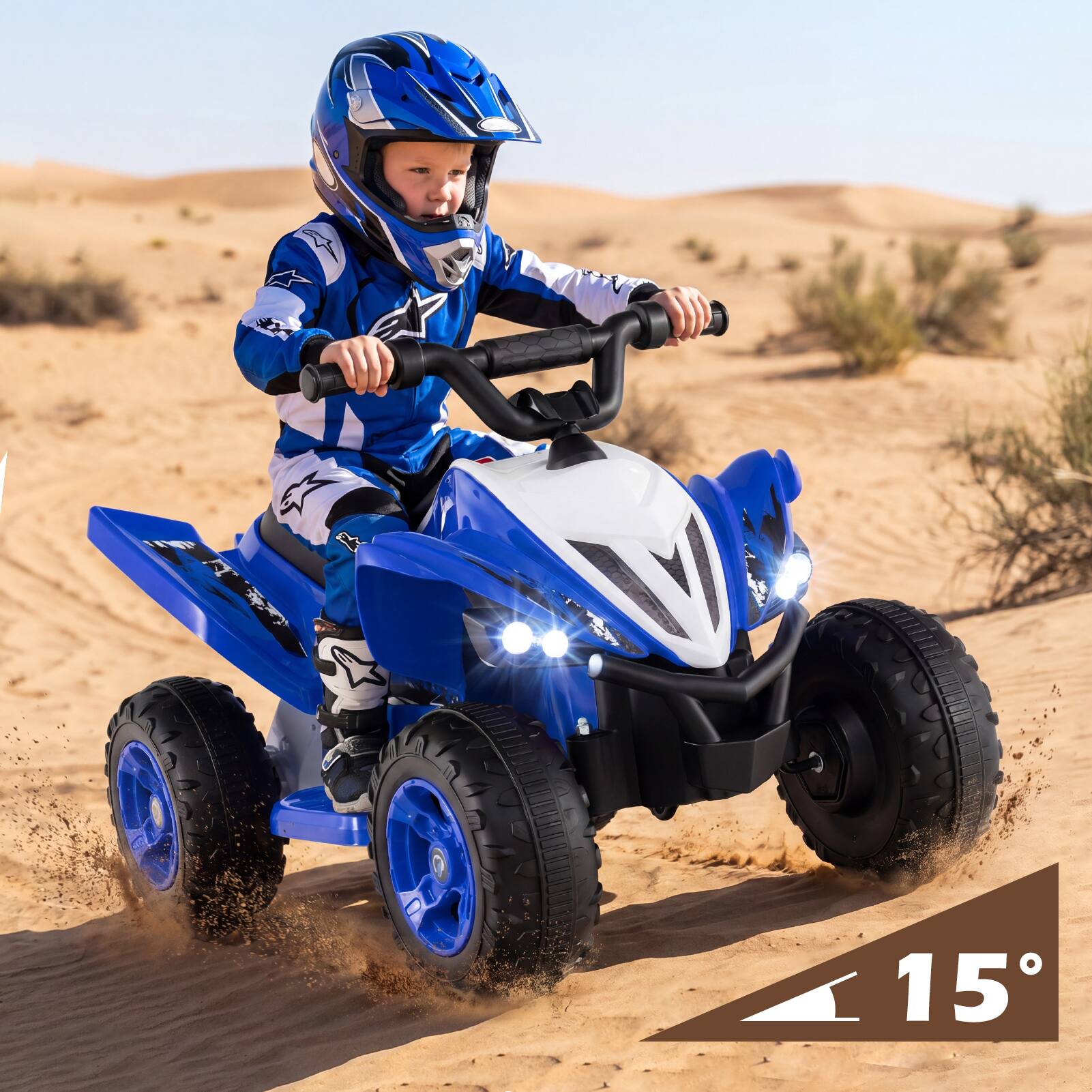 Alt View 1. Costway - Costway 12V Quad 4 Wheeler Ride on Toy with Music, Light, USB Port, Wireless Connection - Navy.