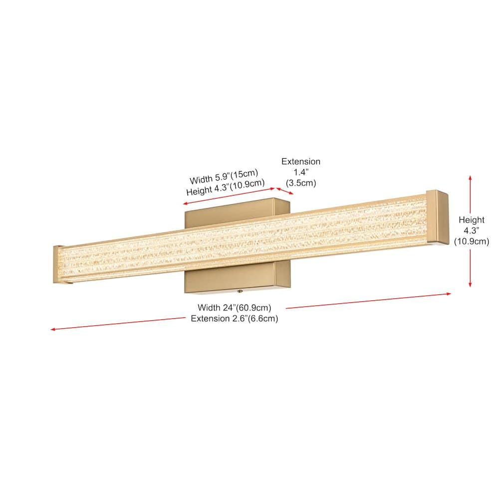 Living District - Jaxx 24 Inch Led Wall Sconce In - Satin Gold price history on PriceWatchPro