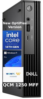 Dell - OptiPlex QCM1250 Mini Desktop, Intel i5-14500T, 32GB DDR5, 1TB PCIe SSD, Dual 4K, USB-C, Wi-Fi 6E, Win11 Pro - Black