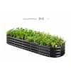 Front. VEVOR - Metal Raised Garden Bed, 8 x 2 x 1 ft Oval Outdoor Galvanized Planter Garden Box, Open Bottom Design - Dark Gray.