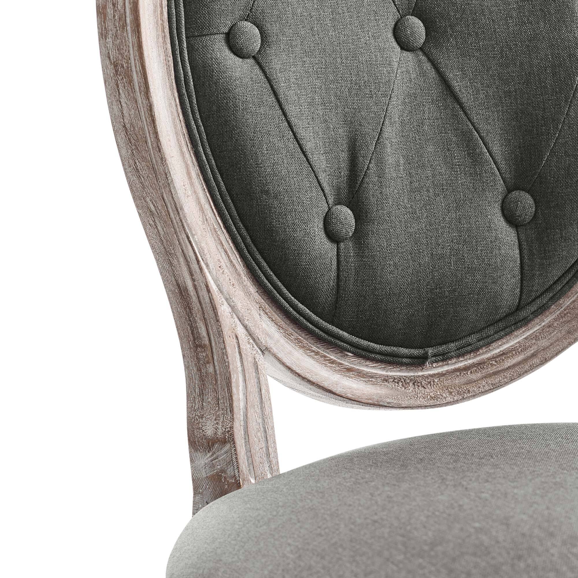 Alt View 4. Modway - Arise Vintage French Upholstered Fabric Dining Side Chair by Modway - Natural Gray.