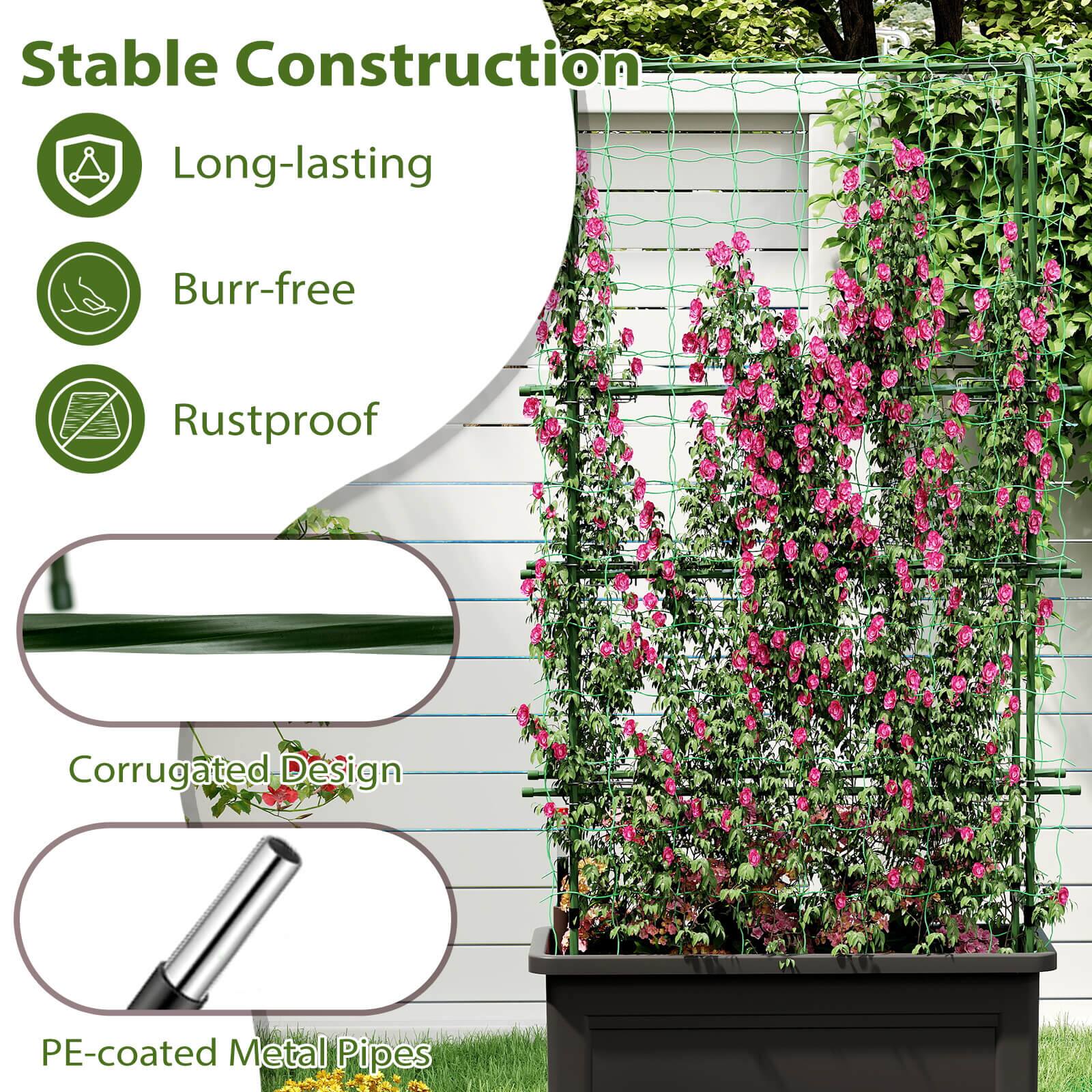 Stable Construction

- Long-lasting
- Burr-free
- Rustproof

Corrugated Design

PE-coated Metal Pipes