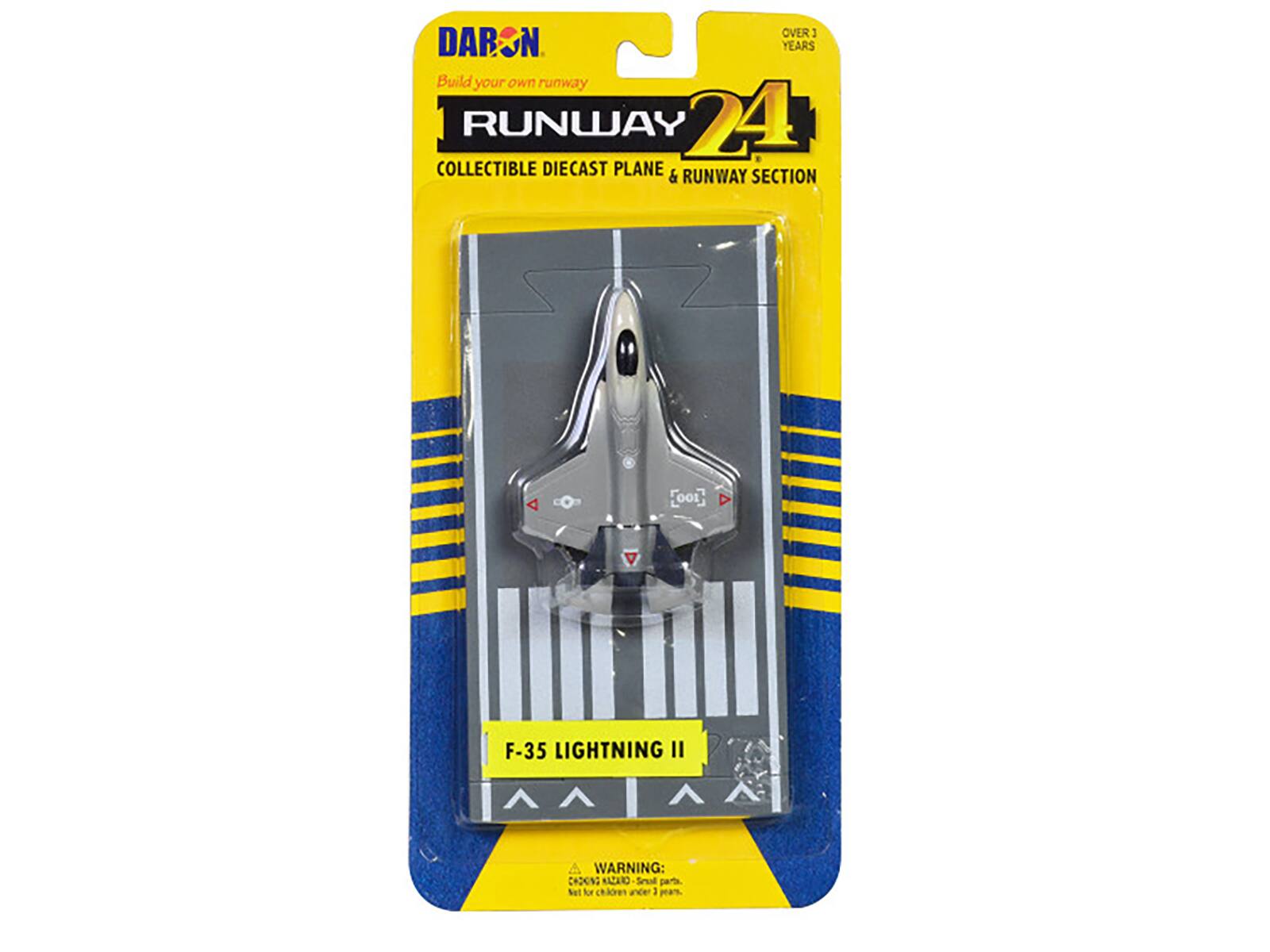 OVER 3 DARON YEARS Build your own runway I RUNWAY 24 COLLECTIBLE DIECAST PLANE & RUNWAY SECTION

[001]
F-35 LIGHTNING II
WARNING: CHOKING HAZARD - Small parts. Not for children under 3 years.