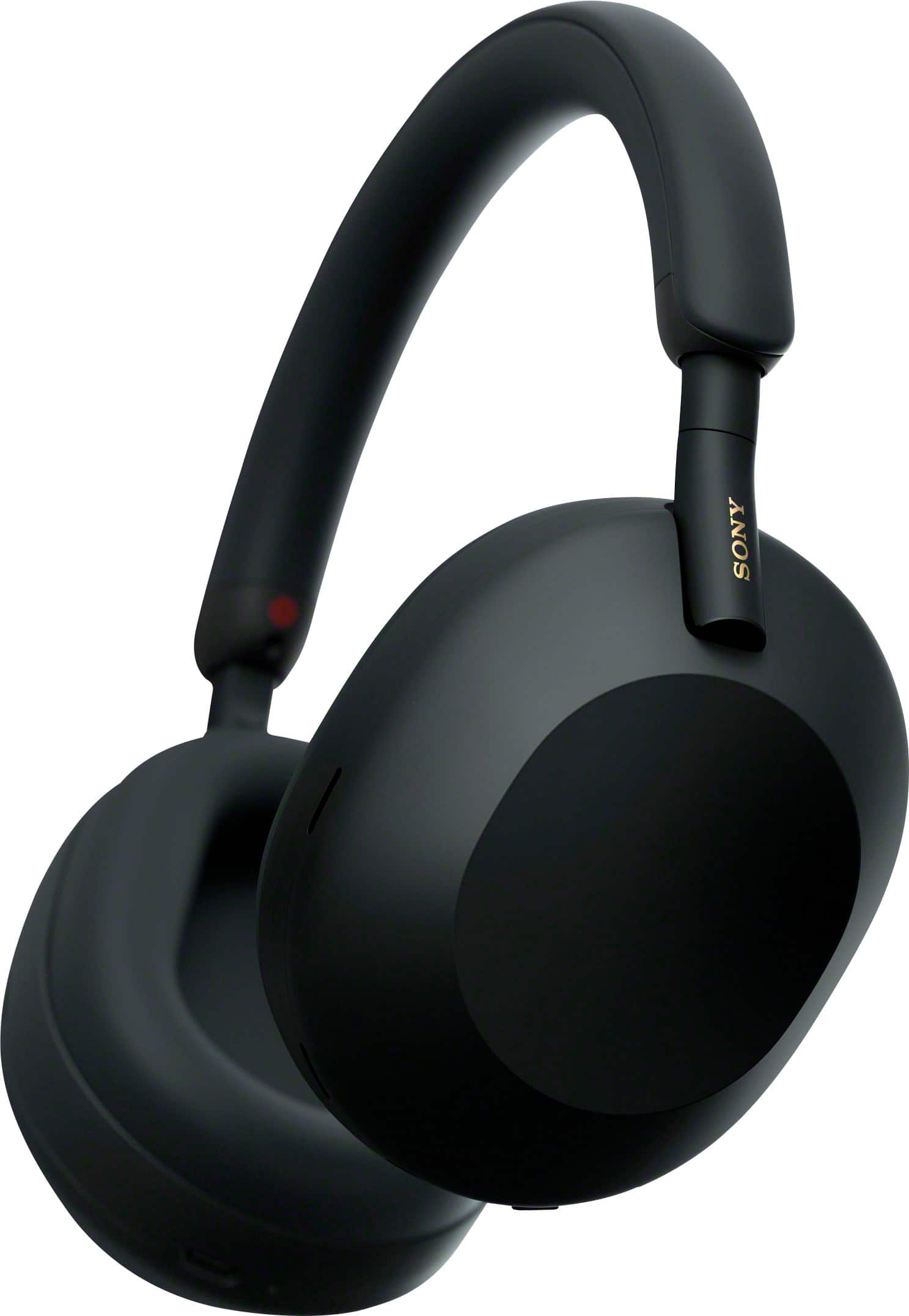 Back. Sony - WH-1000XM5 Wireless Noise Cancelling Over-the-Ear Headphones with Soft Case - Black.