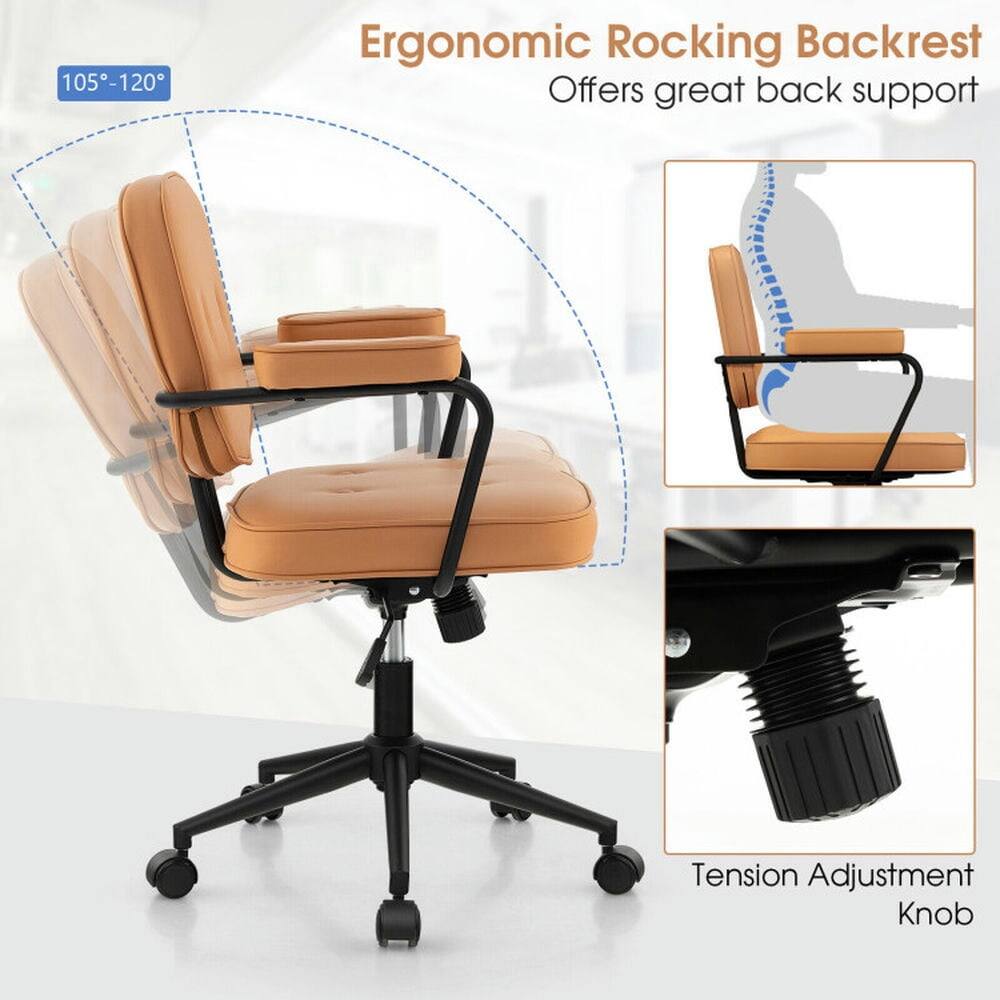 105°-120° Ergonomic Rocking Backrest  
Offers great back support  
Tension Adjustment Knob