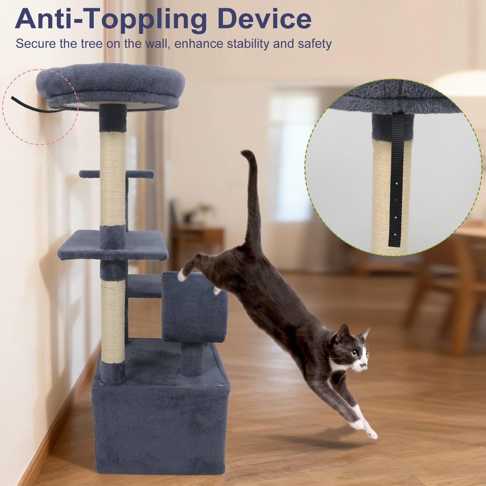 Anti-Toppling Device  
Secure the tree on the wall, enhance stability and safety